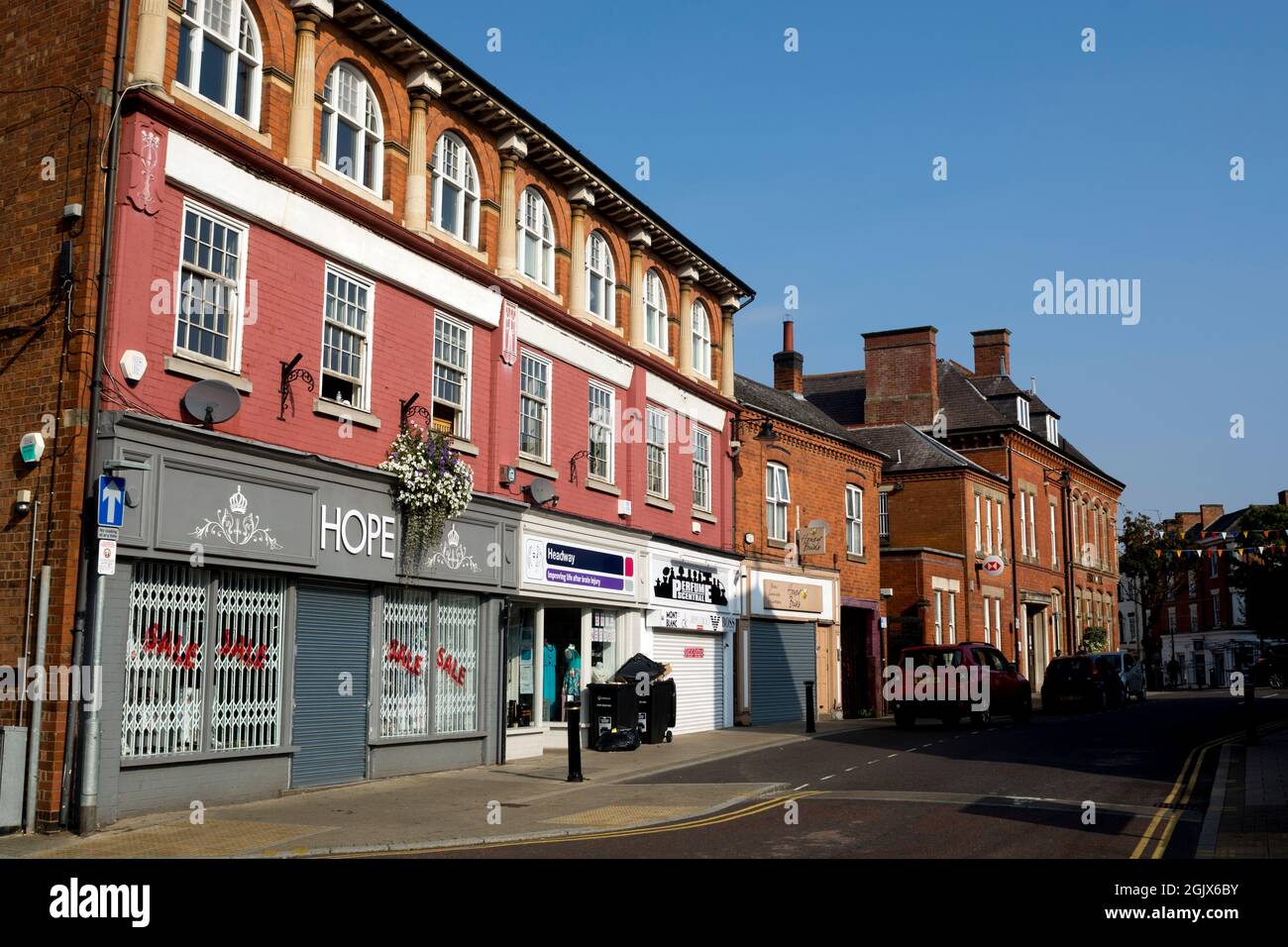 Station Road, Hinckley, Leicestershire, England, Großbritannien Stockfoto