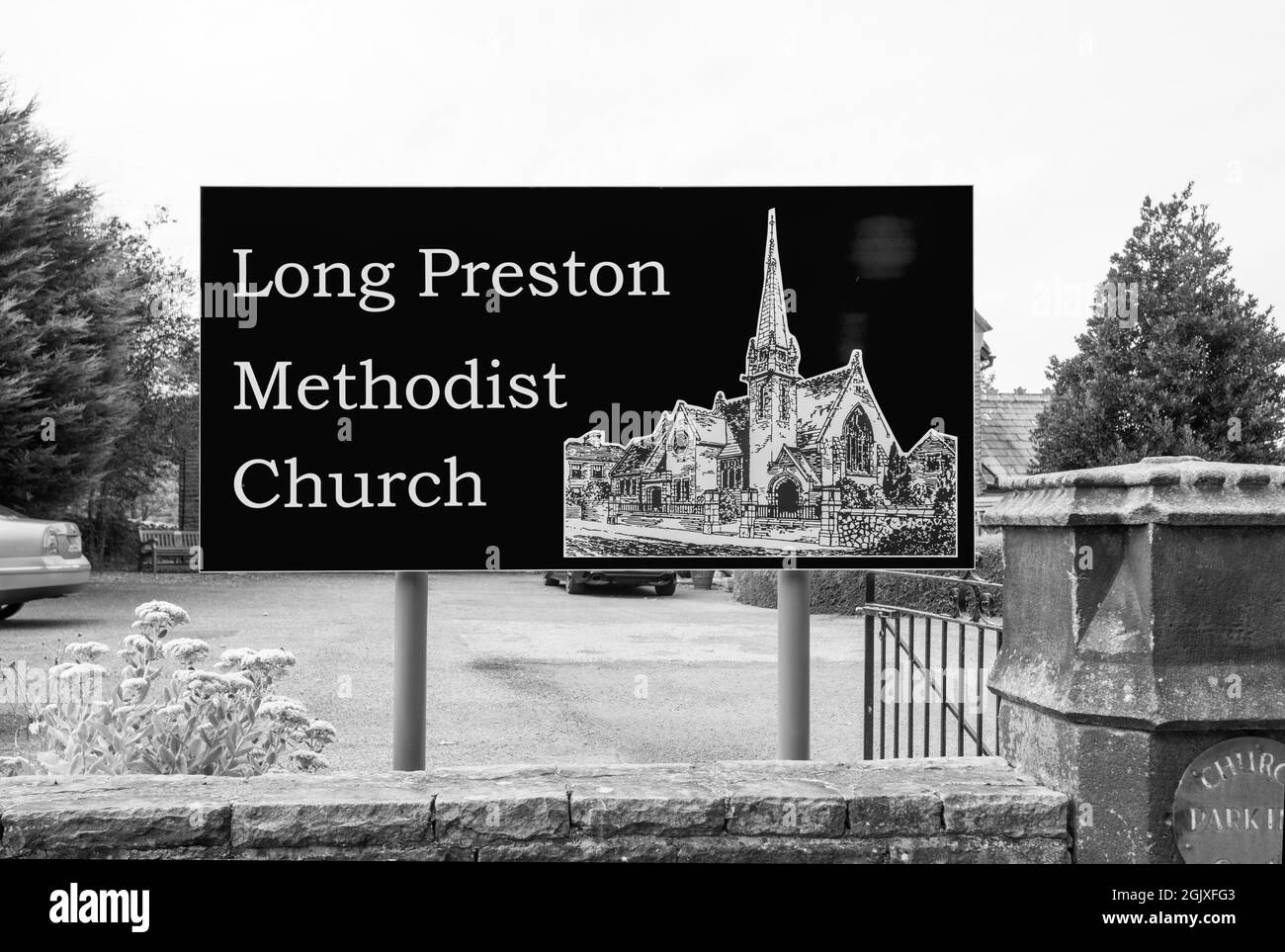 Lange Preston Methodist Kirche geschrieben groß Stockfoto