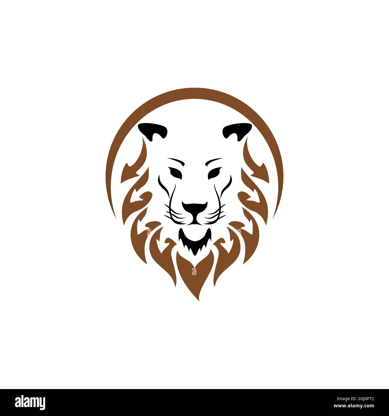 lion Kopf Vintage Logo Symbol flach Vektor Konzept Grafik einfach stilvolles Design Stock Vektor