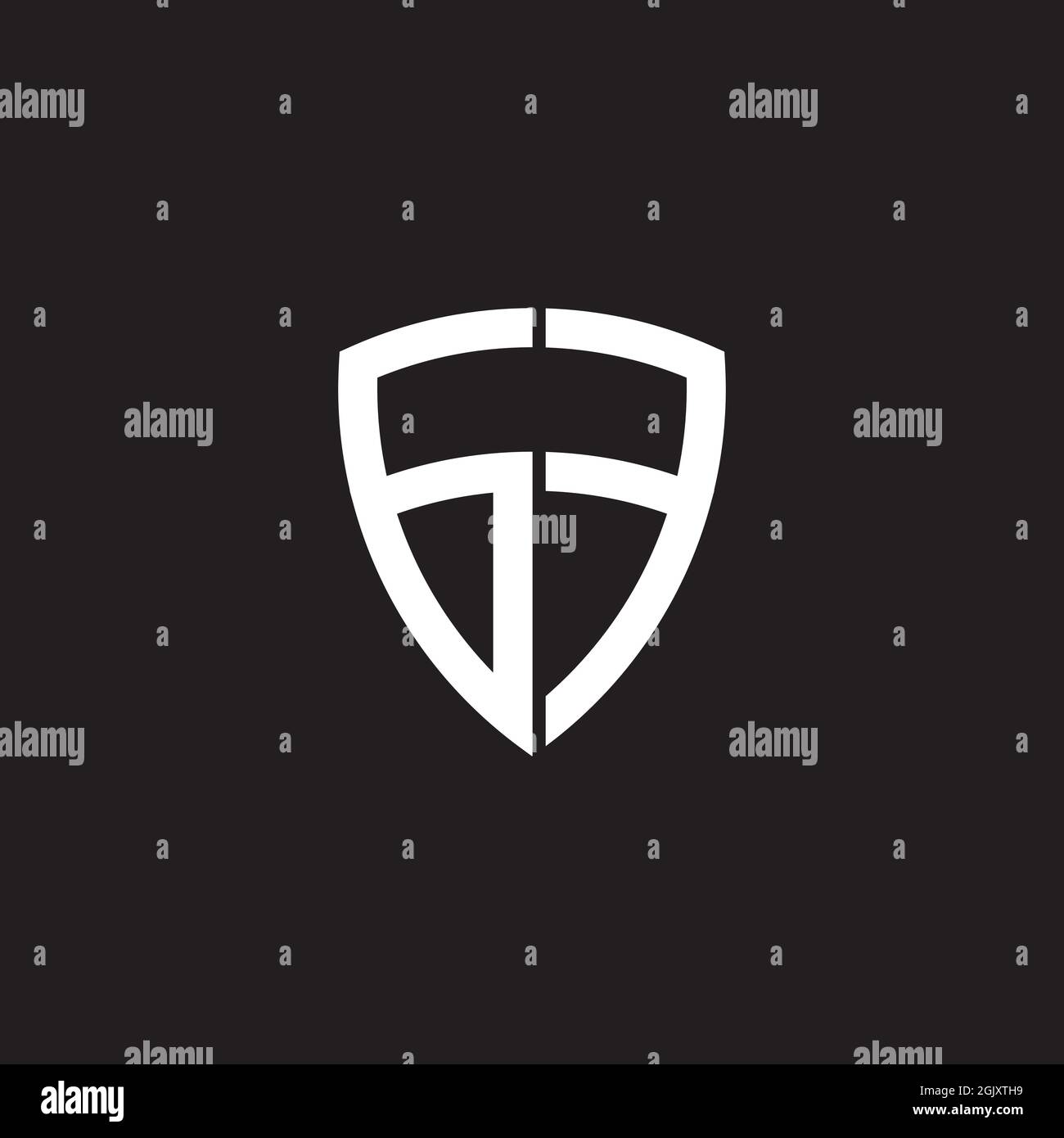 GF Letter Initial Icon Logo Design Vektor Illustration Vorlage Stock Vektor