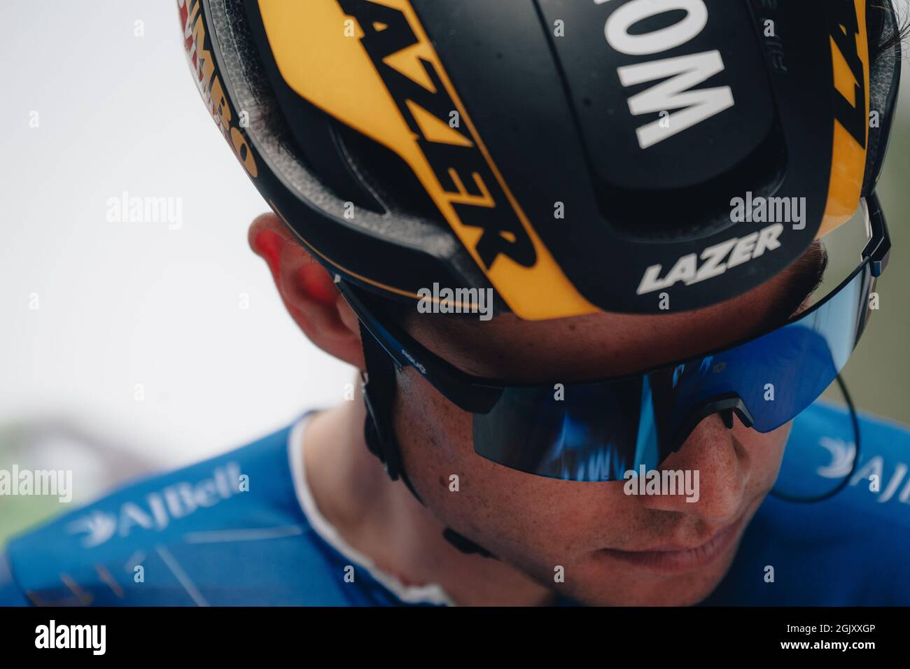 09/09/2021 die AJ Bell Tour of Britain 2021. Etappe 5 von Alderley Park nach Warrington. Foto von Simon Gill. Stockfoto