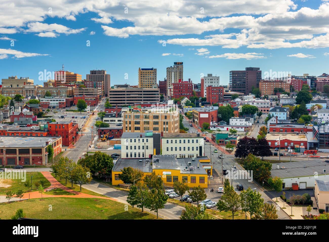Portland, Maine, USA Stadtbild in der Innenstadt am Nachmittag. Stockfoto