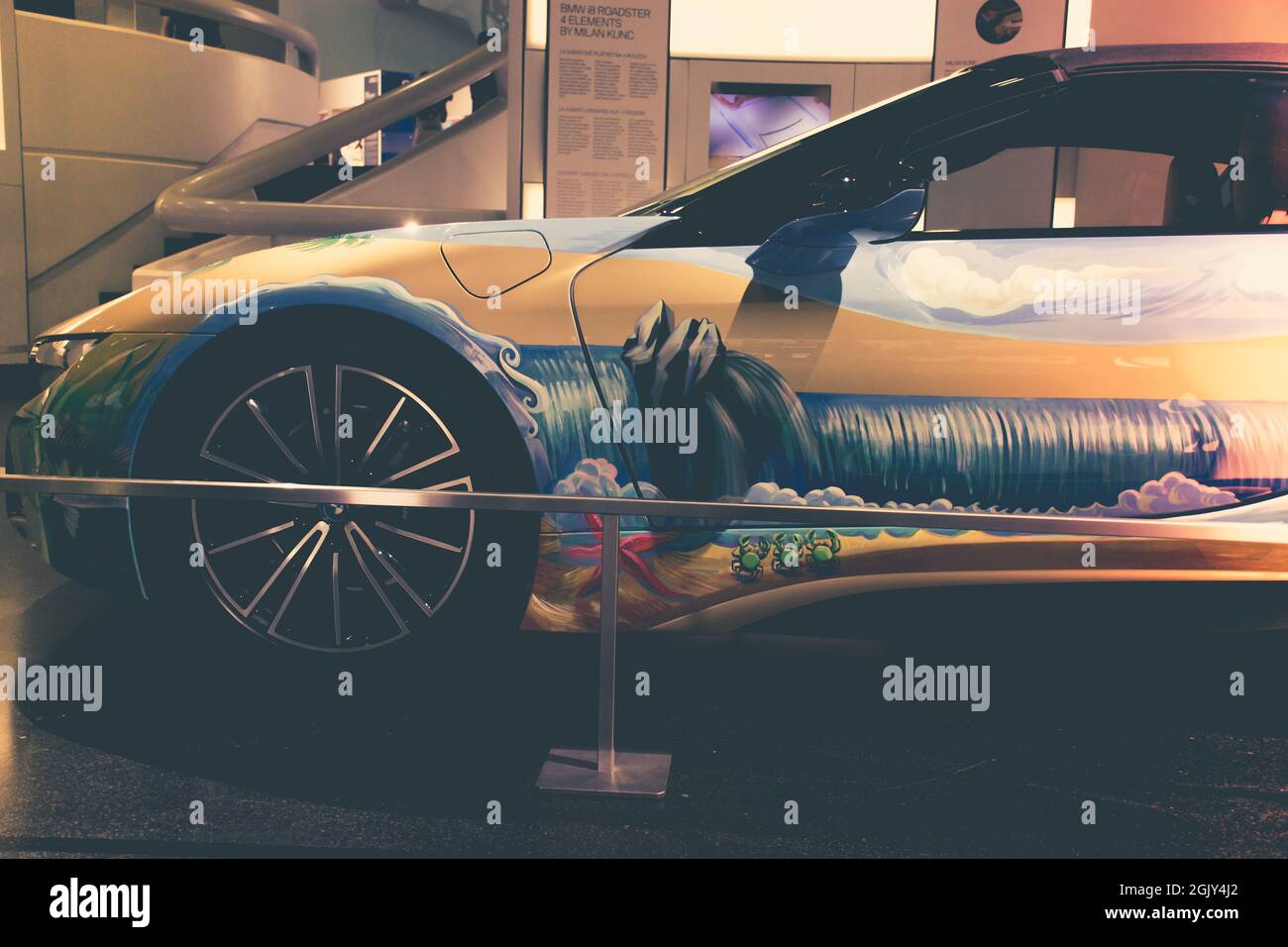 BMW i steht für eine gesunde und zukunftsorientierte Bedeutung der nachhaltigen premium Mobilität: Elektroantrieb, innovativen Material Stockfoto