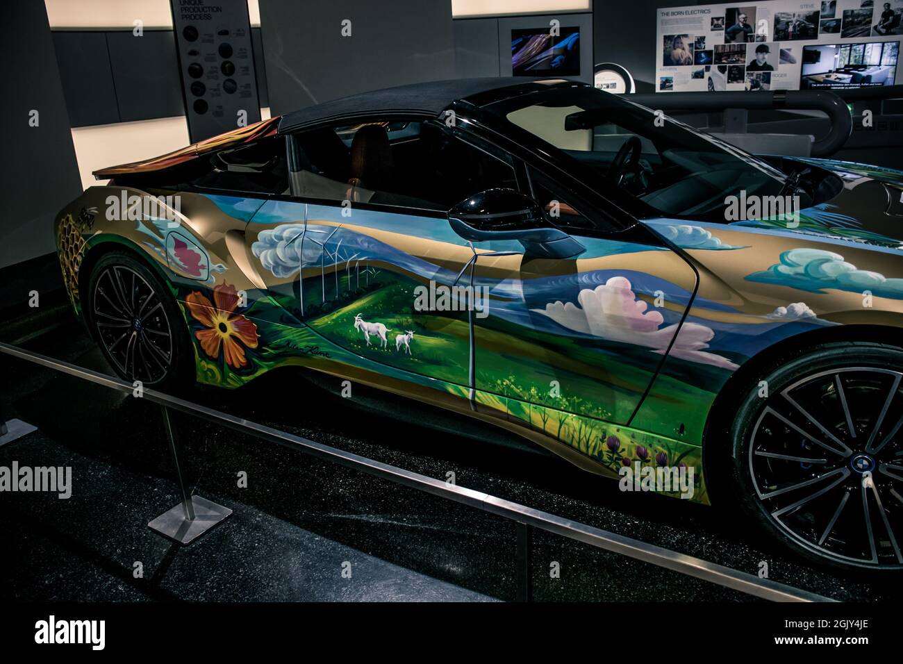 BMW i steht für eine gesunde und zukunftsorientierte Bedeutung der nachhaltigen premium Mobilität: Elektroantrieb, innovativen Material Stockfoto