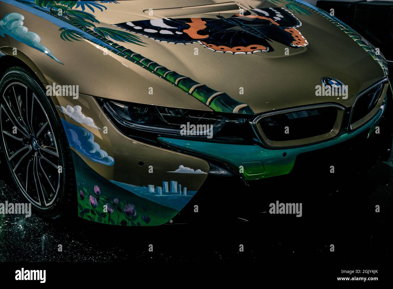 BMW i steht für eine gesunde und zukunftsorientierte Bedeutung der nachhaltigen premium Mobilität: Elektroantrieb, innovativen Material Stockfoto