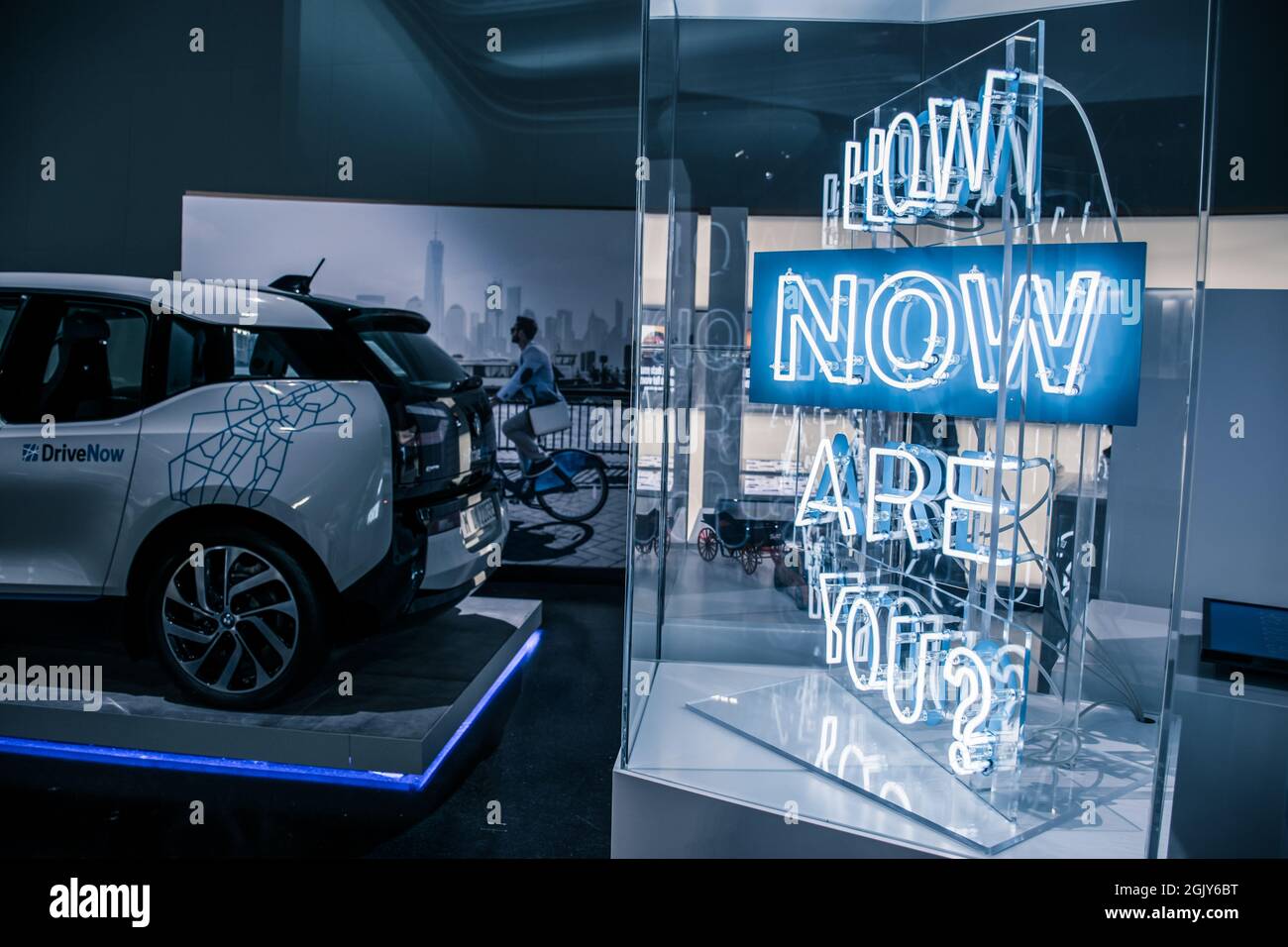 BMW i steht für eine gesunde und zukunftsorientierte Bedeutung der nachhaltigen premium Mobilität: Elektroantrieb, innovativen Material Stockfoto