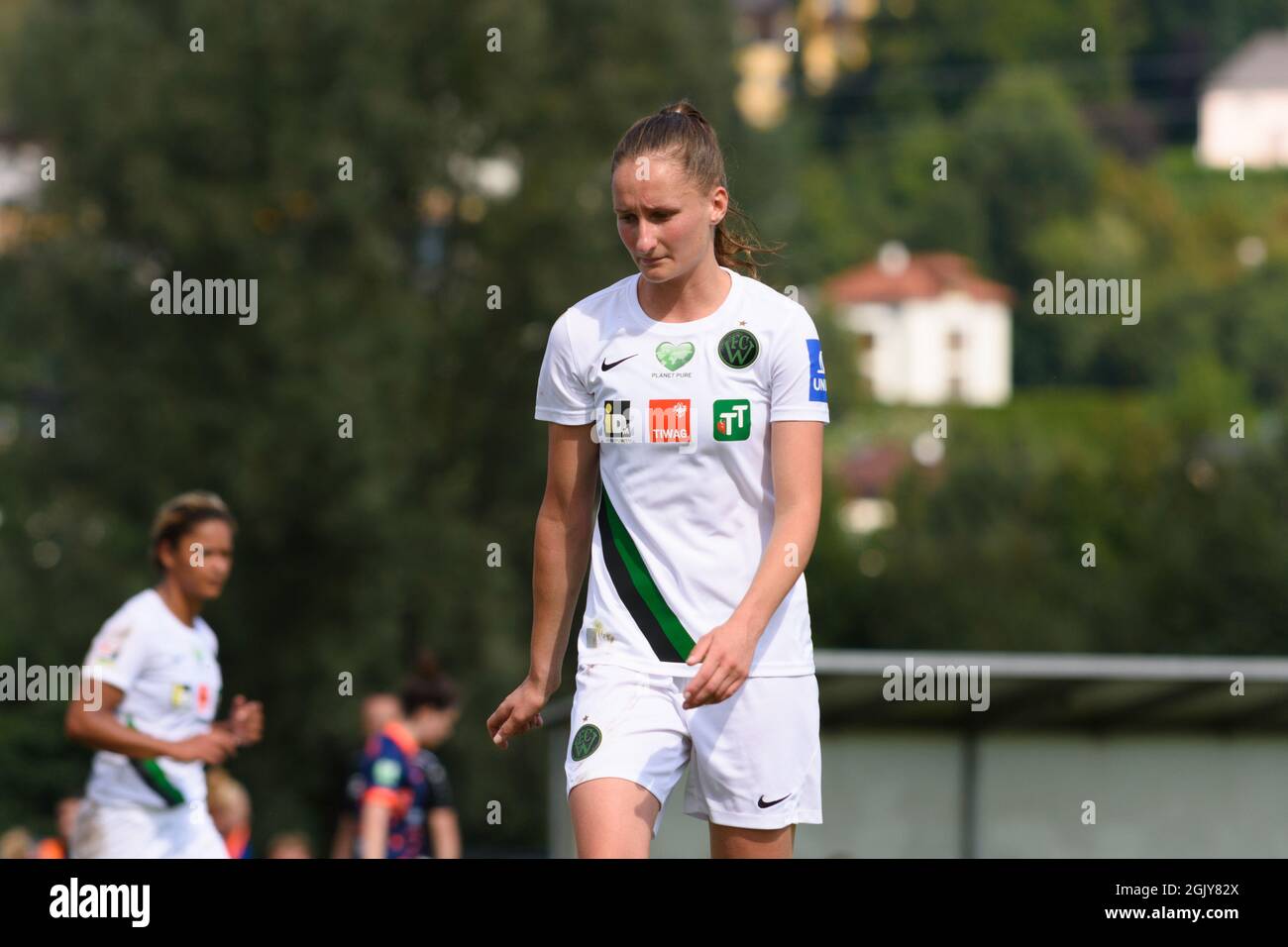 Monika Havranova (4 Wacker Innsbruck) beim Bundesliga-Spiel Planet Pure Frauen zwischen dem FC Bergheim und Wacker Innsbruck im FC Bergheim Stadion, Österreich. Stockfoto