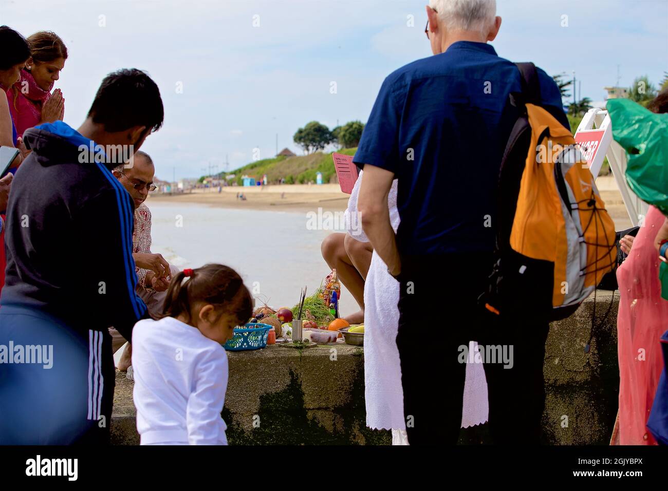 Dies ist der letzte Tag von Chathurtho, wo Lord Ganesh in das Meer eingetaucht ist. Stockfoto