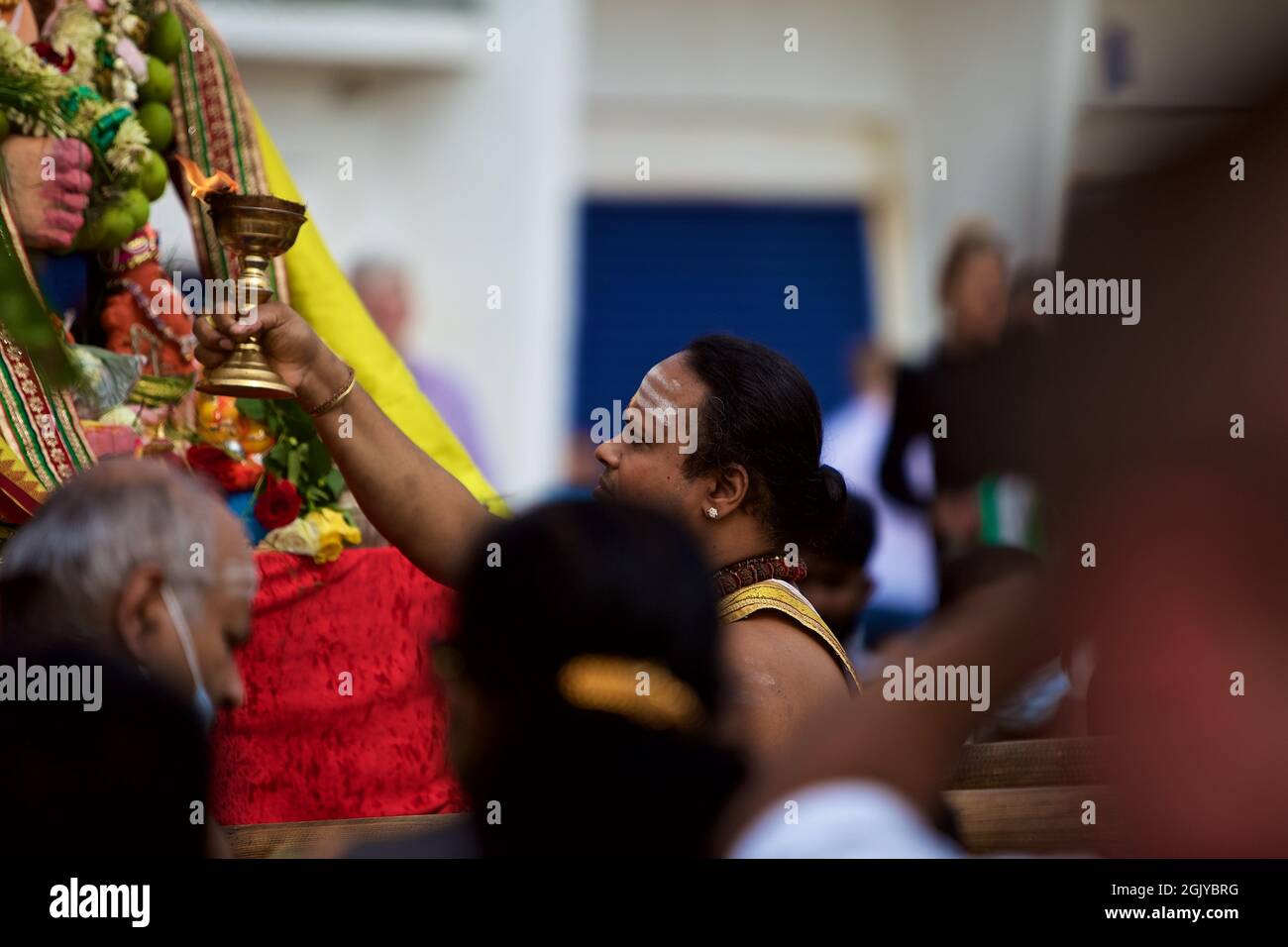 Dies ist der letzte Tag von Chathurtho, wo Lord Ganesh in das Meer eingetaucht ist. Stockfoto
