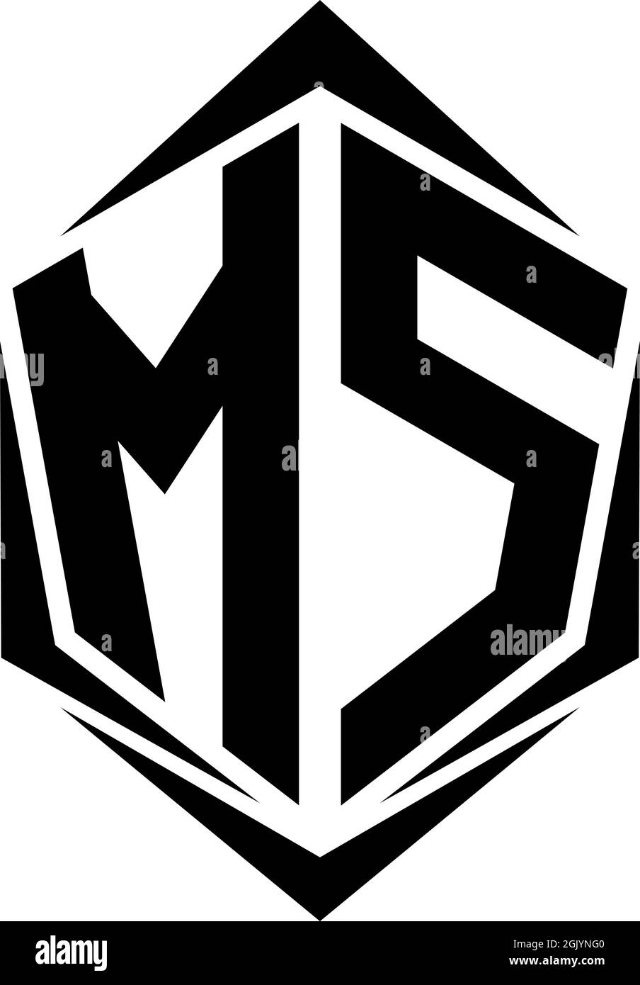 Ursprüngliches MS-Logo im Shield-Stil, Logo-Branding für Unternehmen. Stock Vektor