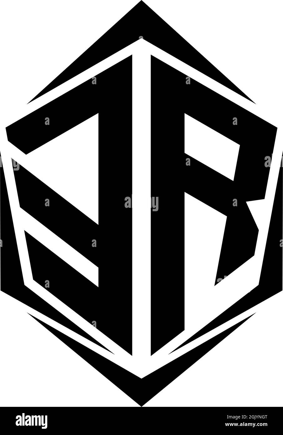 Ursprüngliches er-Logo im Shield-Stil, Logo-Branding für Unternehmen. Stock Vektor