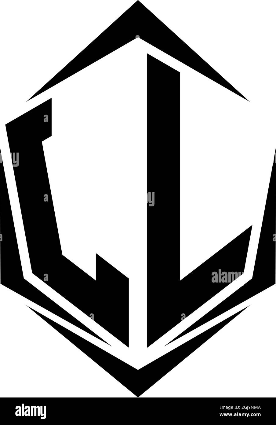 Ursprüngliches JL-Logo im Shield-Stil, Logo-Business-Branding. Stock Vektor