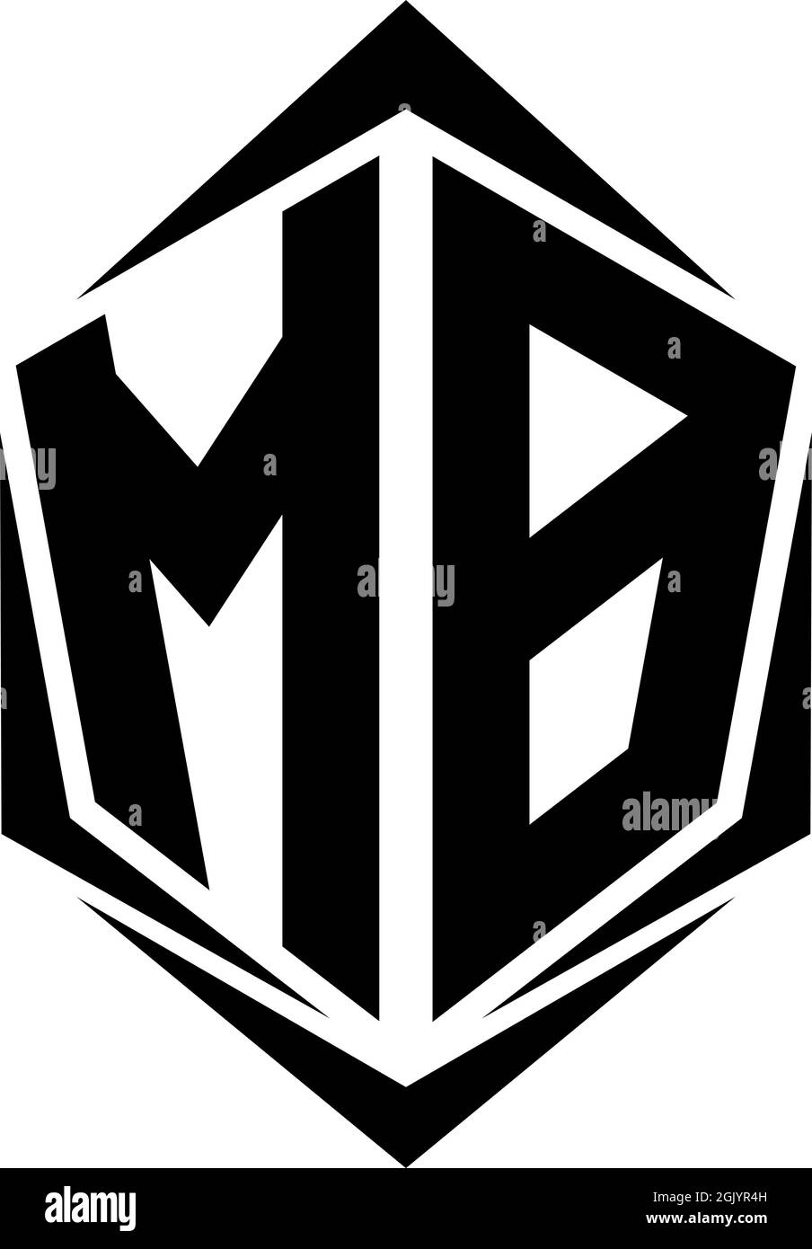 Ursprüngliches MB-Logo im Shield-Stil, Logo-Business-Branding. Stock Vektor