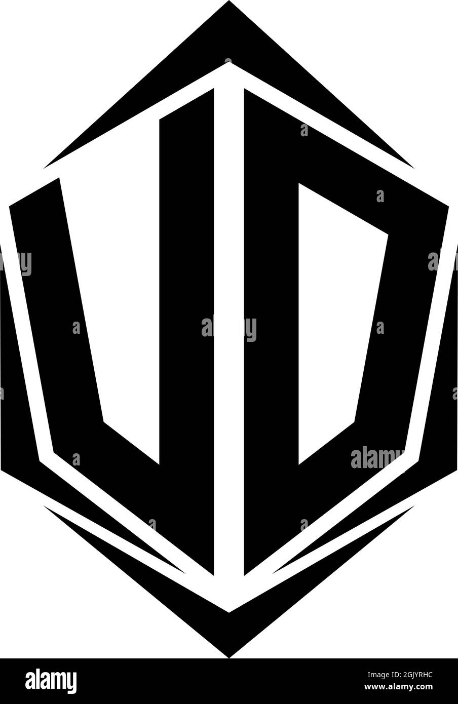 Ursprüngliches VD-Logo im Shield-Stil, Logo-Branding für Unternehmen. Stock Vektor