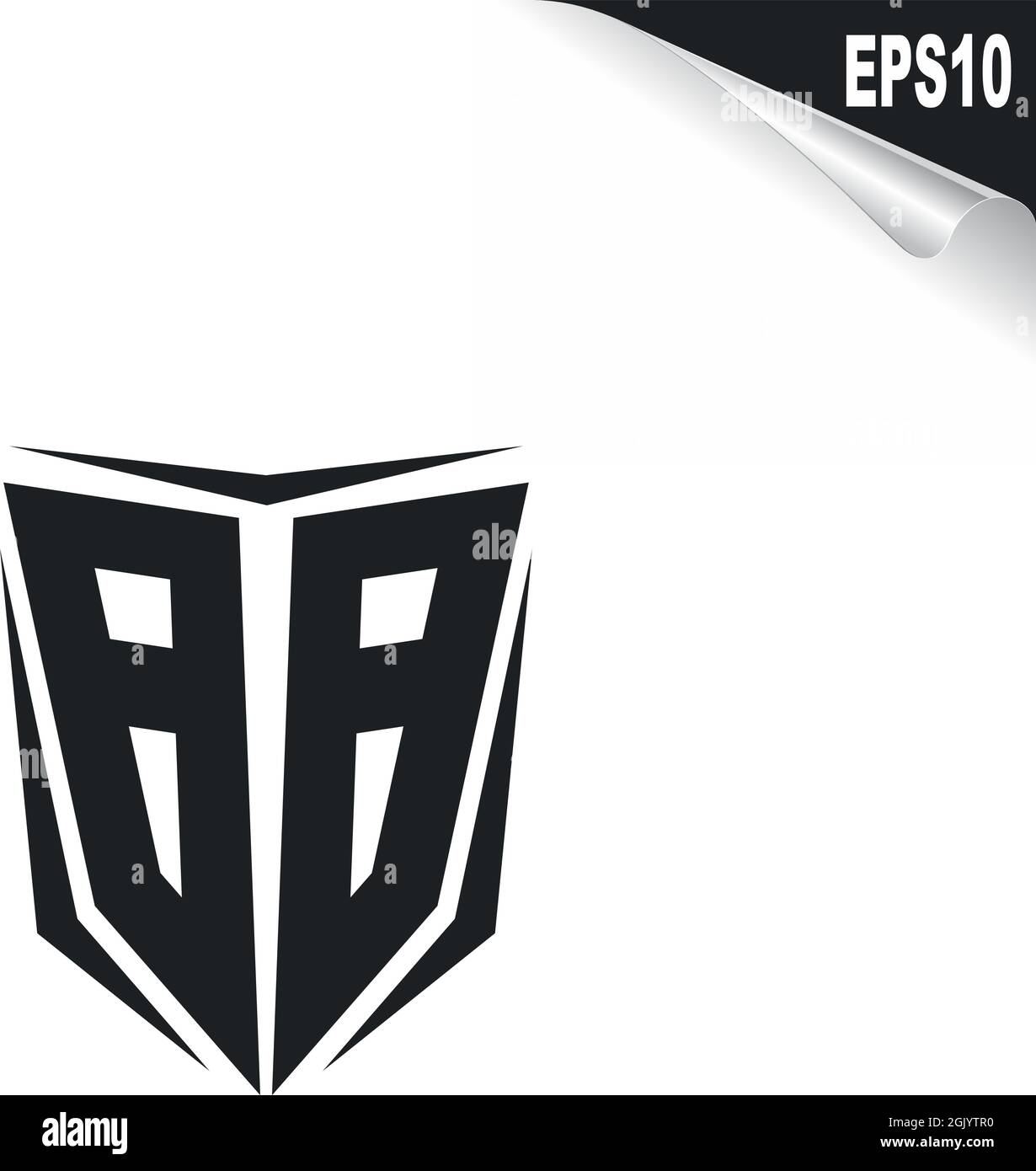 Ursprüngliches BB-Logo im Shield-Stil, Logo-Business-Branding. Stock Vektor