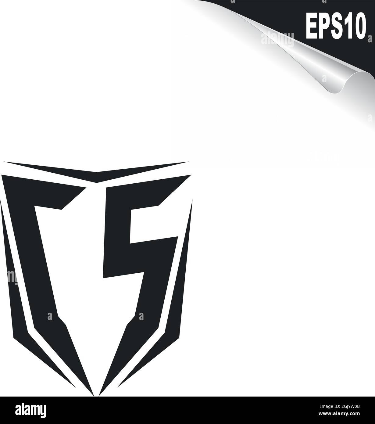 Ursprüngliches CS-Logo im Shield-Stil, Logo-Branding für Unternehmen. Stock Vektor