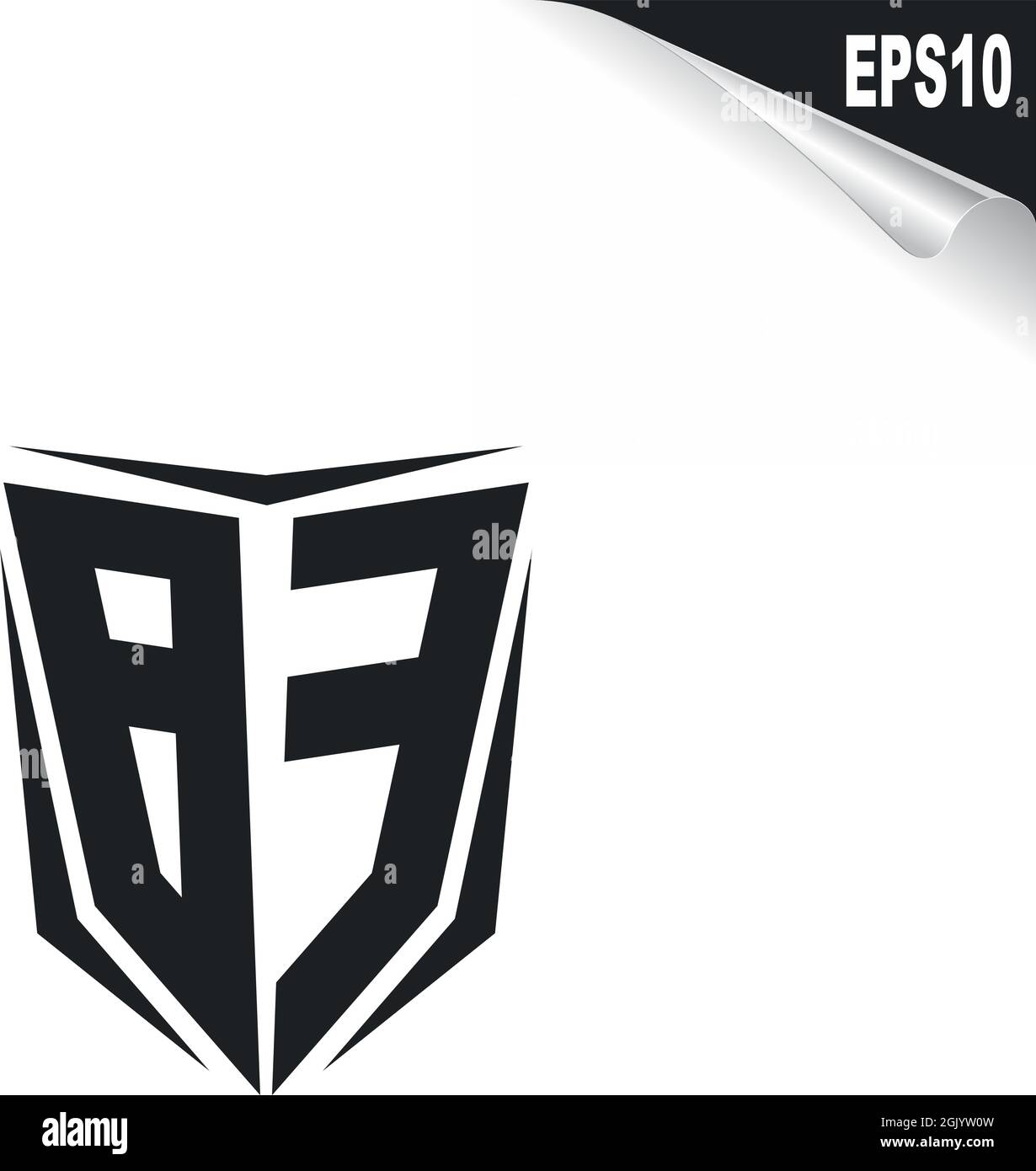 Anfängliches BE-Logo-Design mit Shield-Stil, Logo-Business-Branding. Stock Vektor