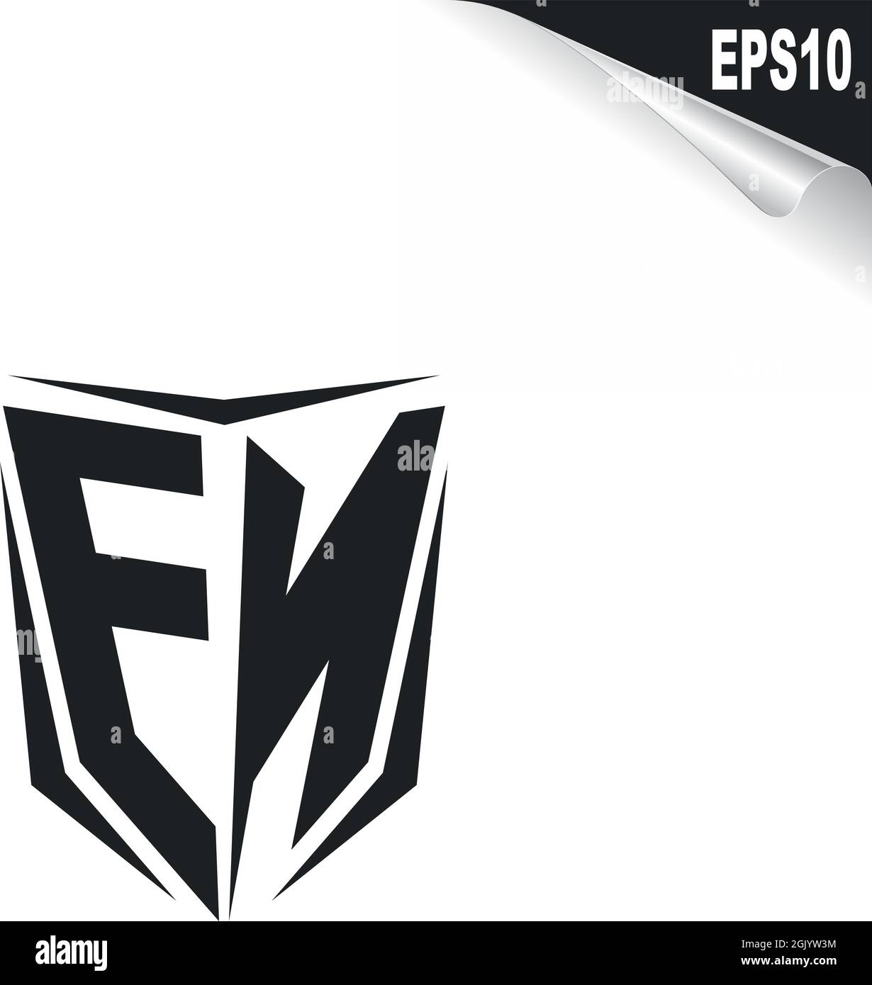 Initial EN Logo Design mit Shield Style, Logo Business Branding. Stock Vektor