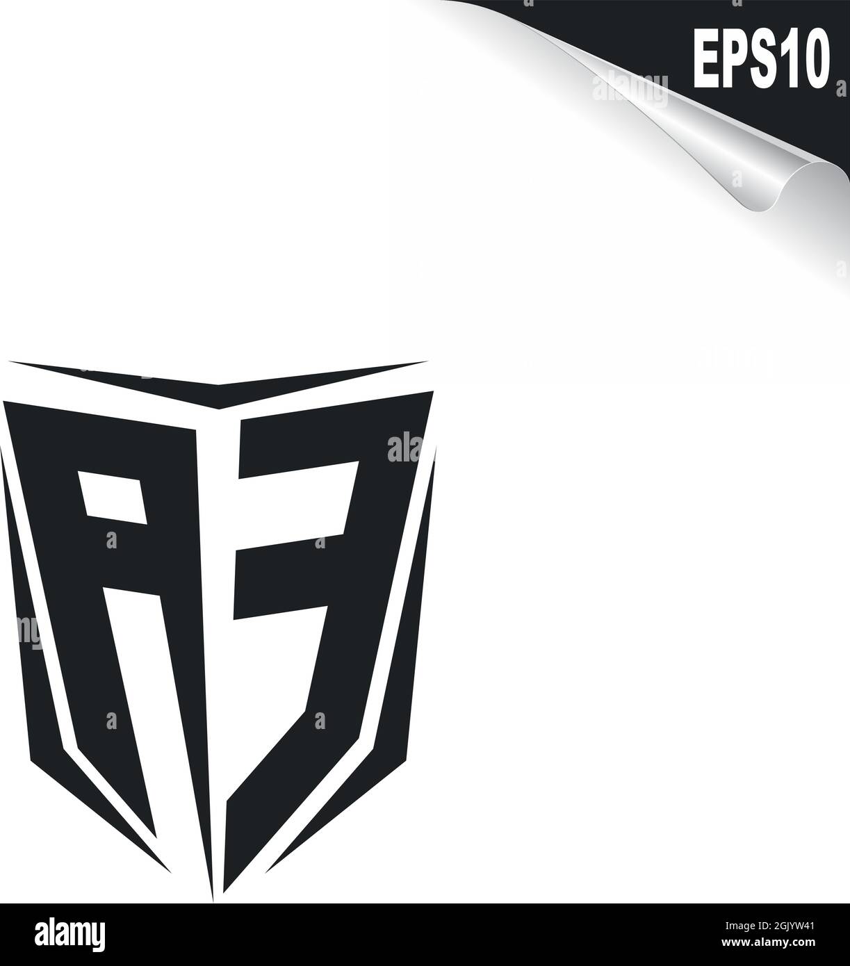 Erstes AE-Logo-Design im Shield-Stil, Logo-Business-Branding. Stock Vektor