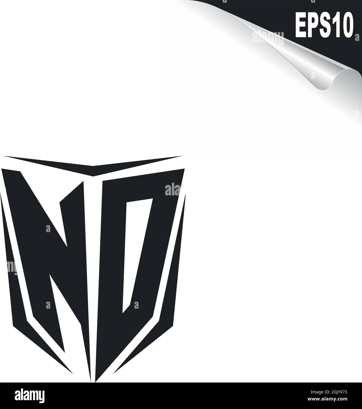 Ursprüngliches ND-Logo im Shield-Stil, Logo-Business-Branding. Stock Vektor