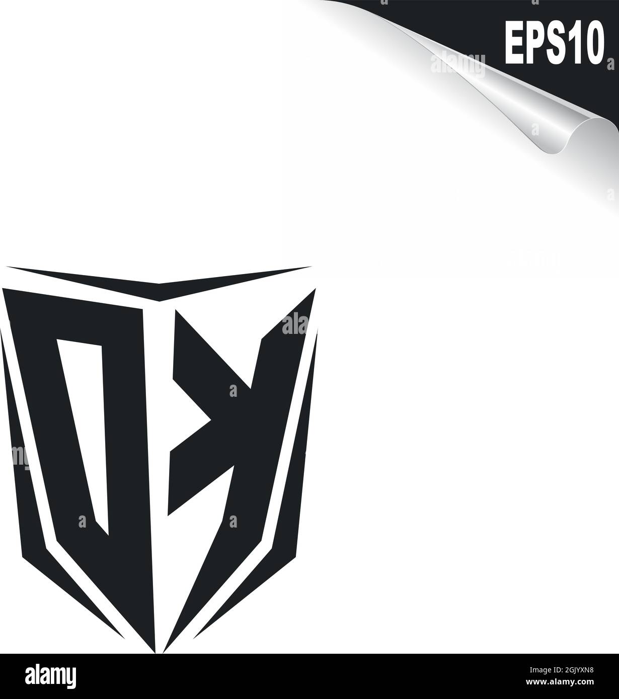 Ursprüngliches DK-Logo-Design im Shield-Stil, Logo-Business-Branding. Stock Vektor