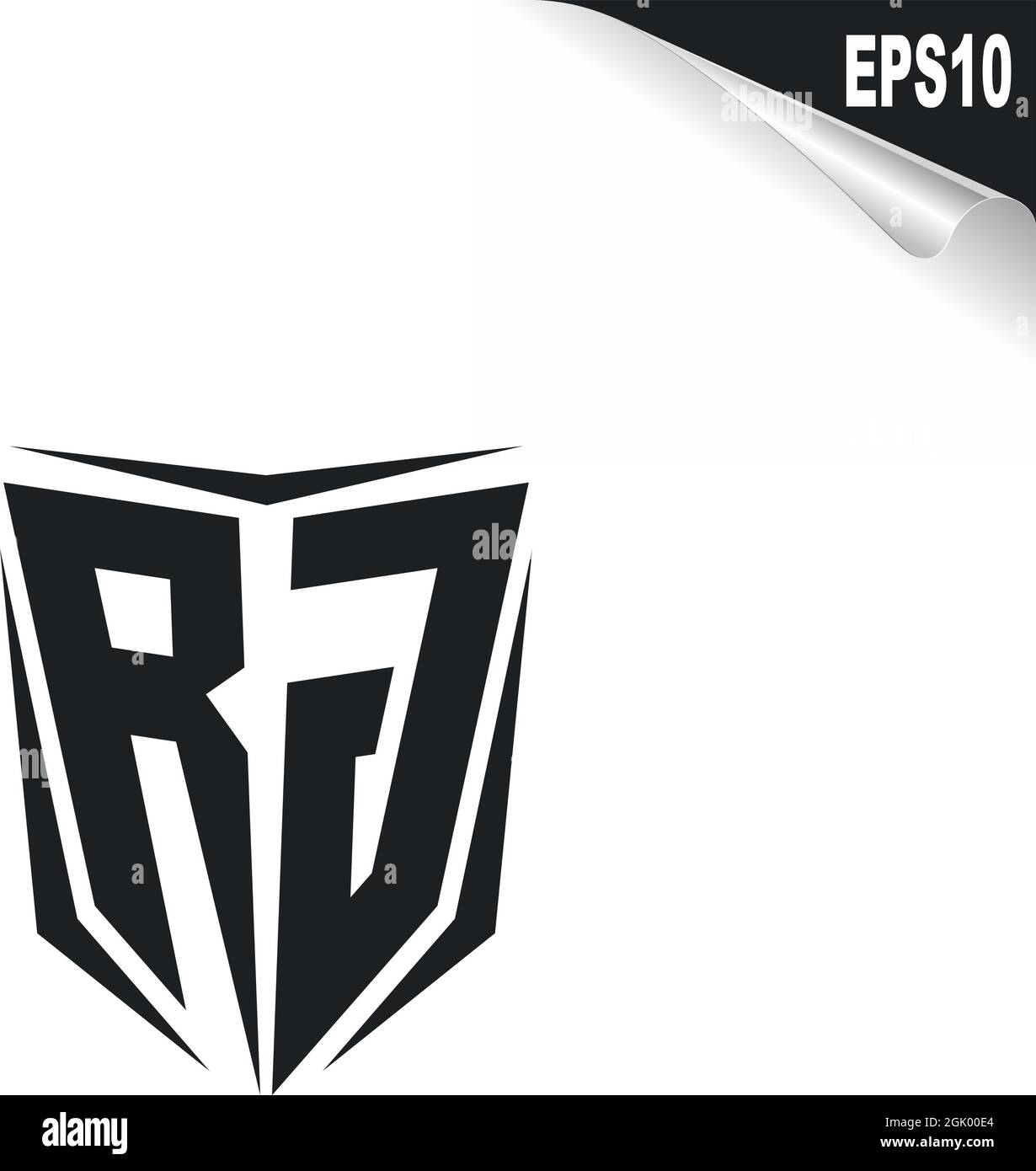 Erstes RG-Logo-Design mit Shield-Stil, Logo-Business-Branding. Stock Vektor