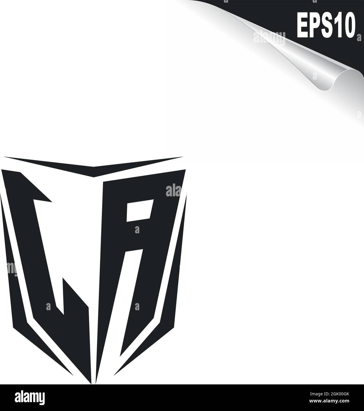 Ursprüngliches ja-Logo im Shield-Stil, Logo-Branding für Unternehmen. Stock Vektor