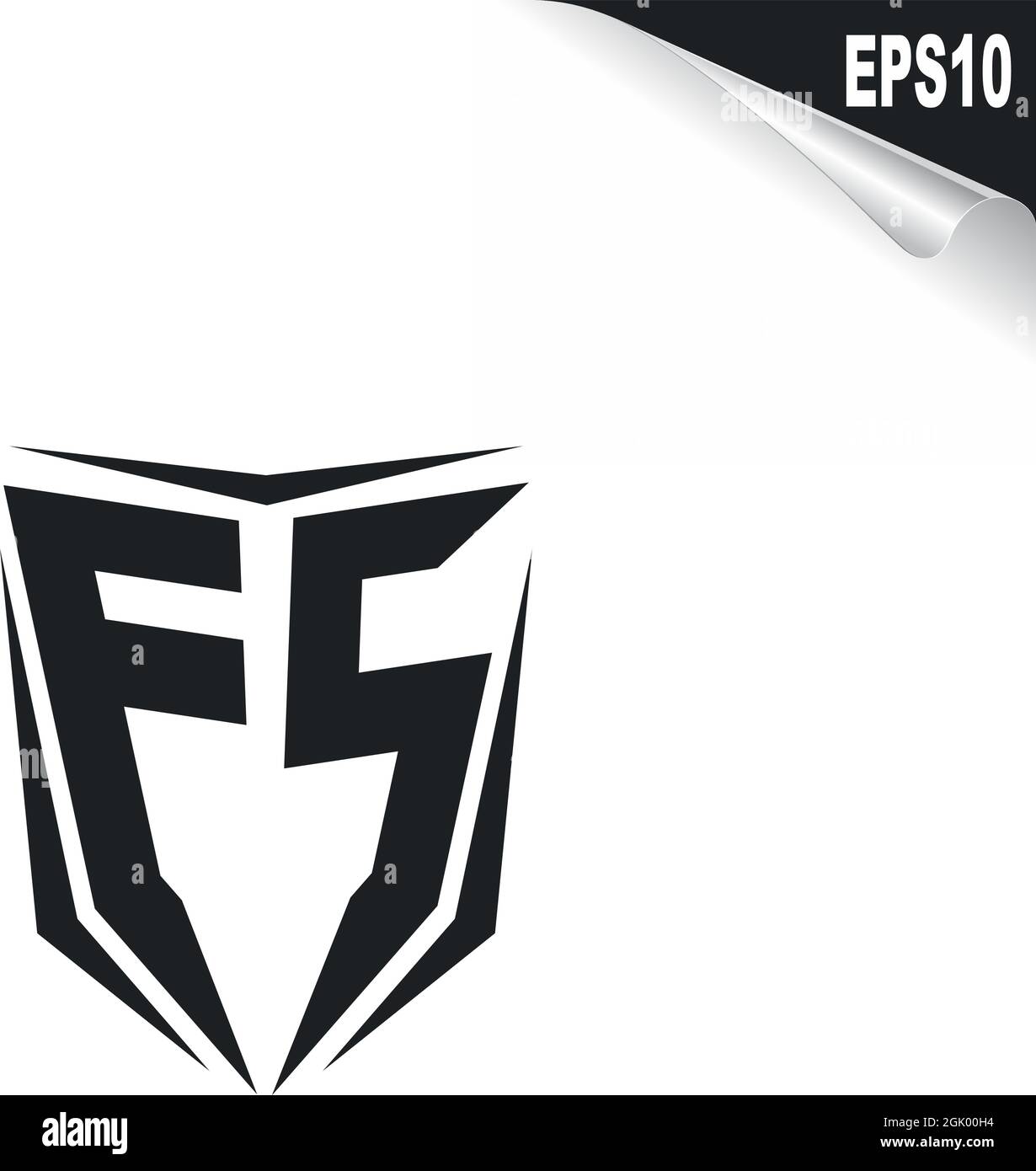 Anfängliches FS-Logo im Shield-Stil, Logo-Business-Branding. Stock Vektor