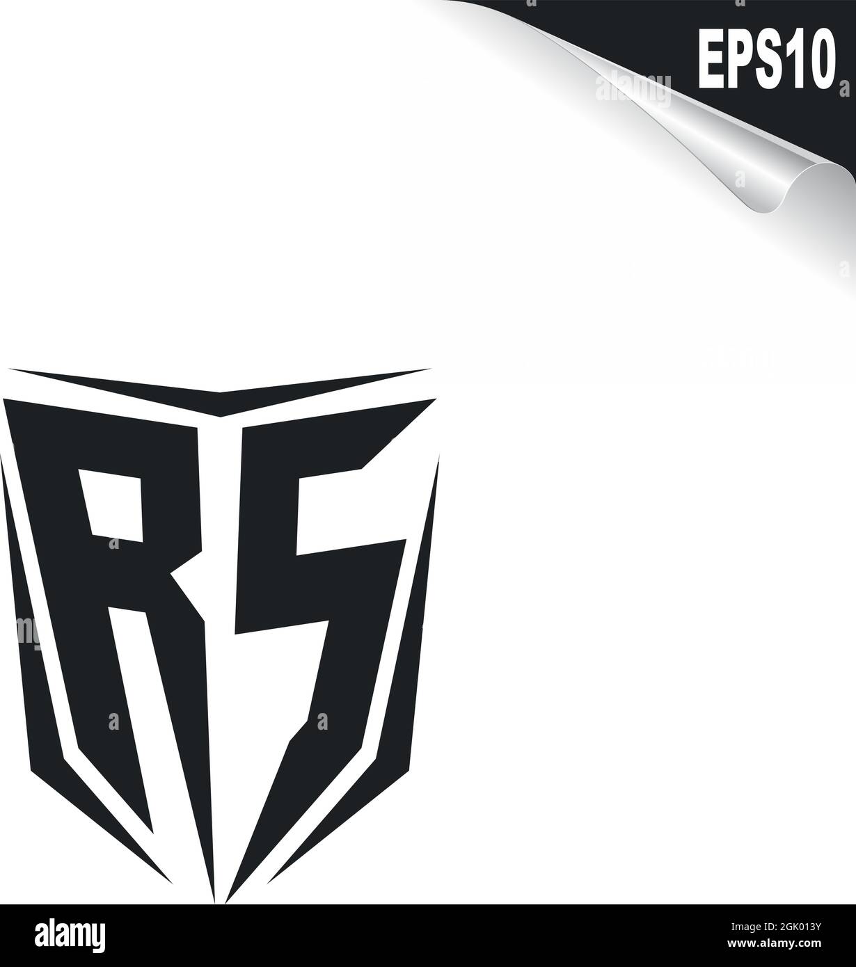 Anfängliches RS-Logo im Shield-Stil, Logo-Business-Branding. Stock Vektor