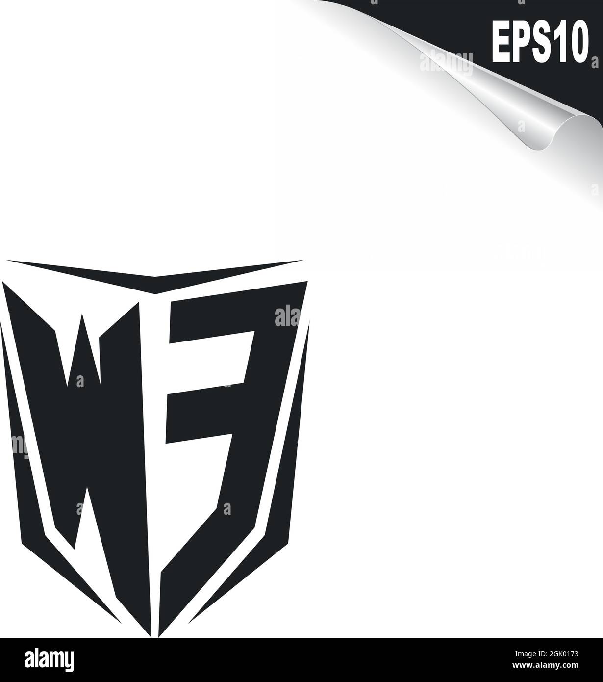 Anfänglich HABEN WIR Logo-Design mit Shield-Stil, Logo-Business-Branding. Stock Vektor