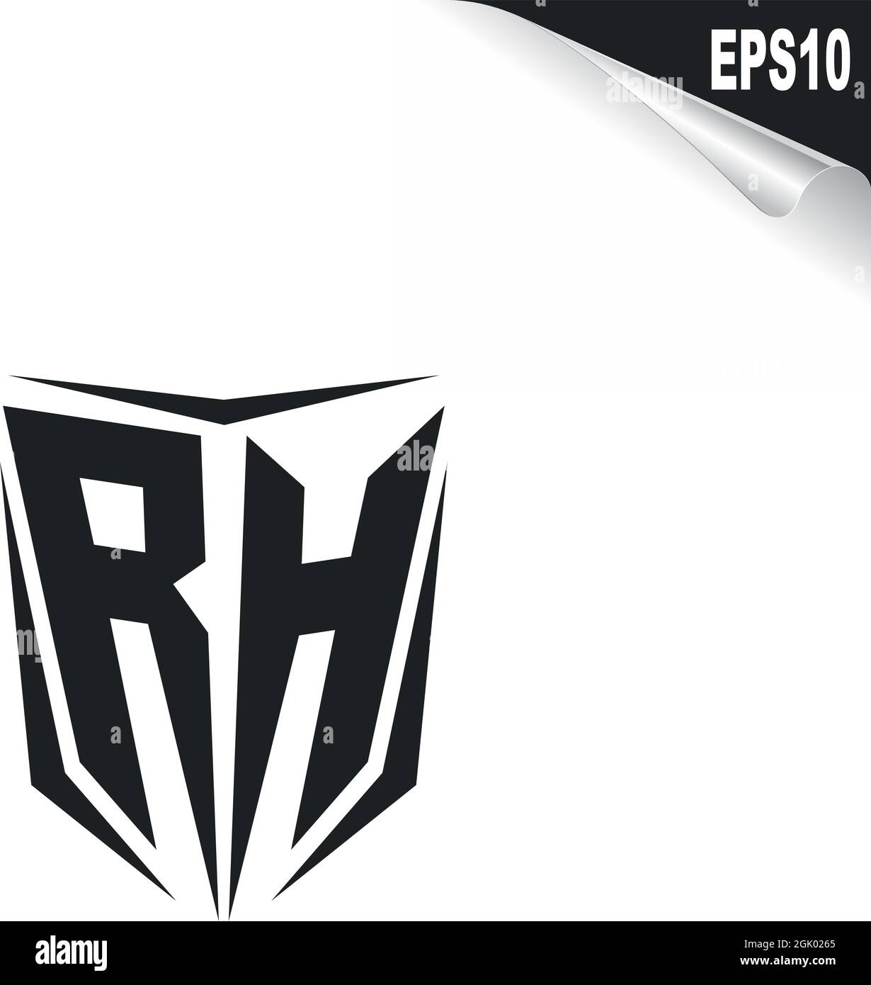 Ursprüngliches RH-Logo im Shield-Stil, Logo-Business-Branding. Stock Vektor