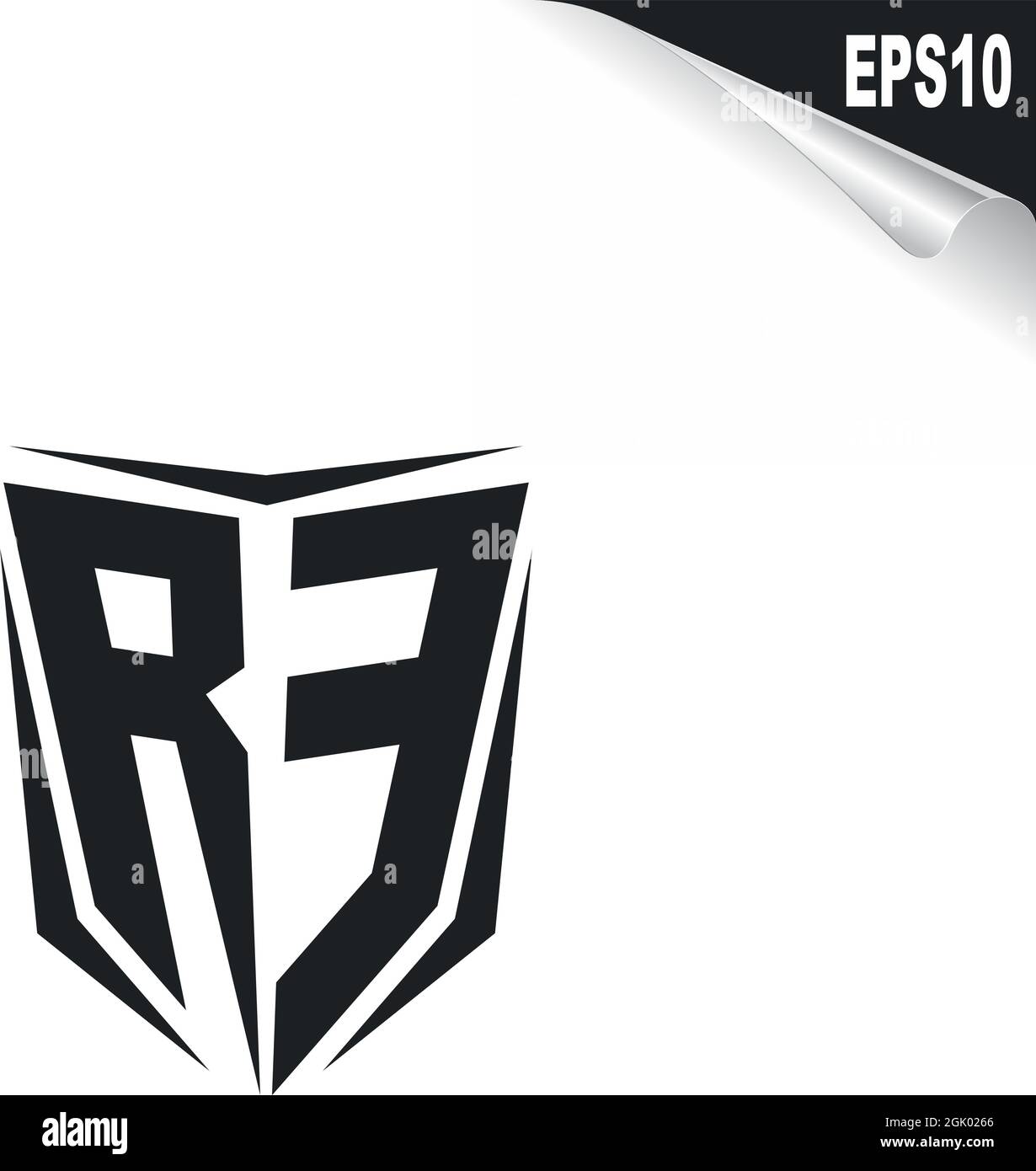 Ursprüngliches RE-Logo-Design mit Shield-Stil, Logo-Business-Branding. Stock Vektor