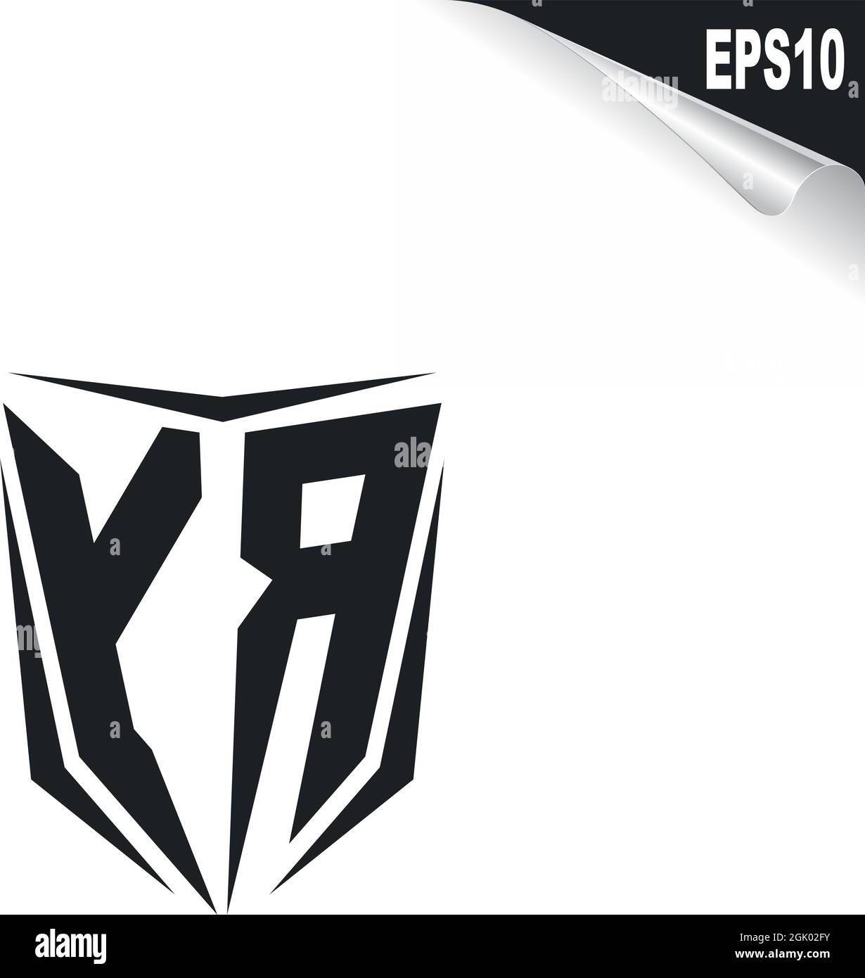 Ursprüngliches YR-Logo im Shield-Stil, Logo-Business-Branding. Stock Vektor