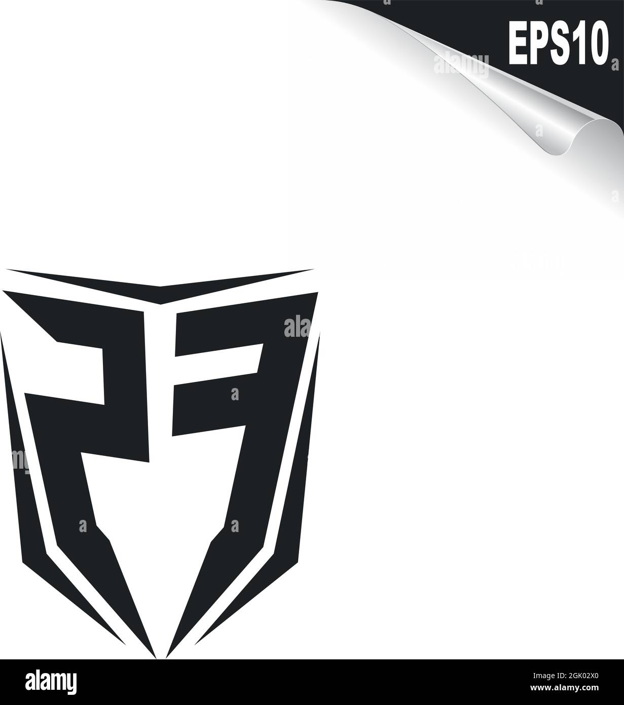 Anfängliches ZF-Logo-Design mit Shield-Stil, Logo-Business-Branding. Stock Vektor