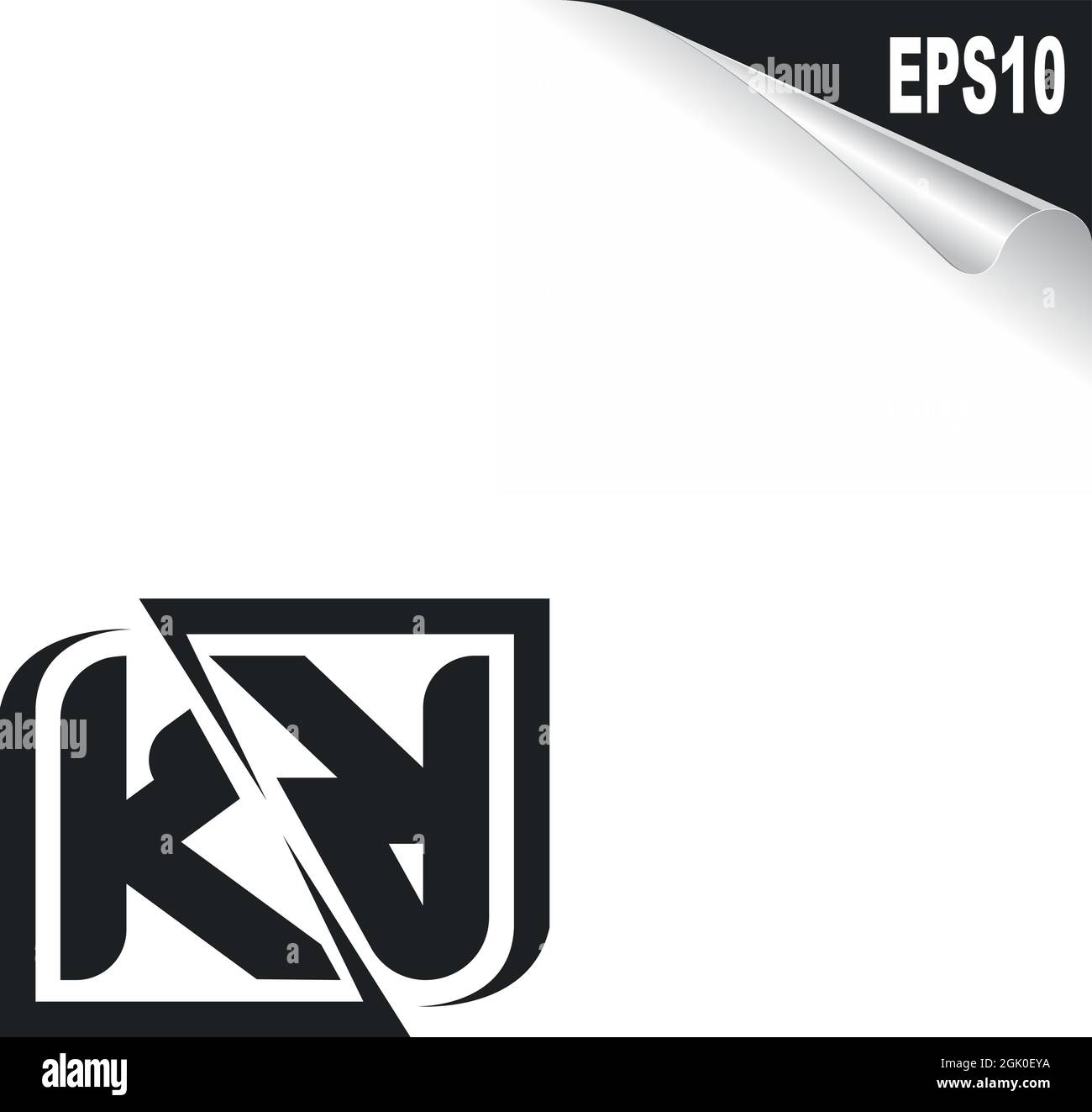 Ursprüngliches KR-Logo-Design mit Shape-Stil, Logo-Business-Branding. Stock Vektor