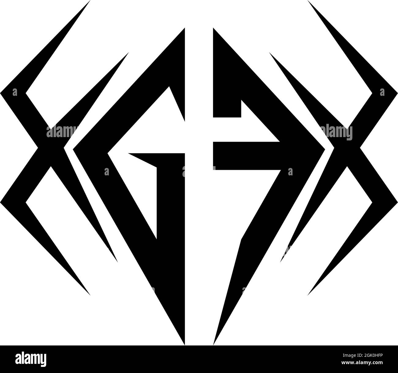 Anfängliches GF-Logo-Design mit Cool-Style und Logo-Business-Branding. Stock Vektor
