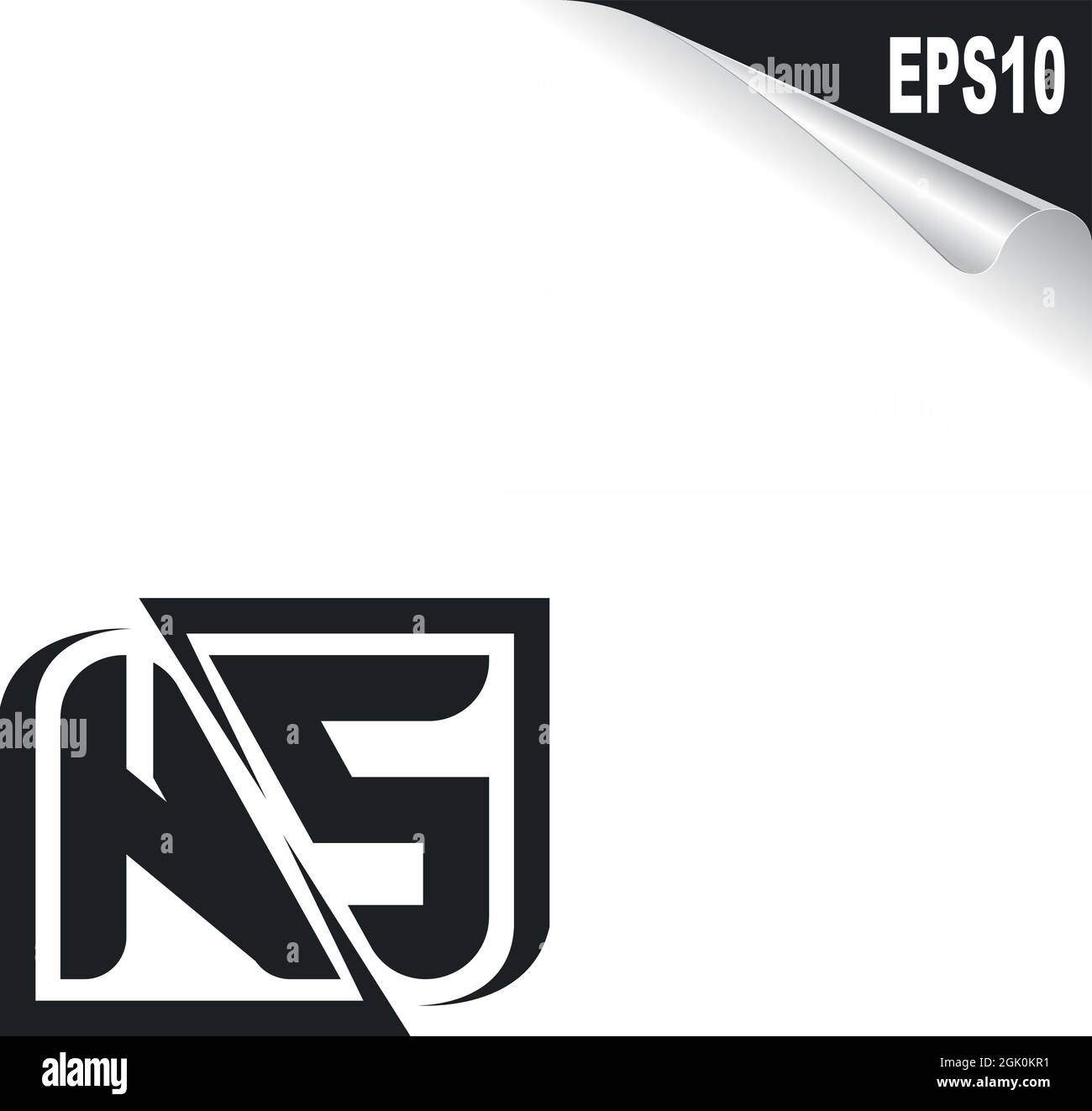 Anfängliches NS-Logo mit Shape-Stil, Logo-Branding für Unternehmen. Stock Vektor