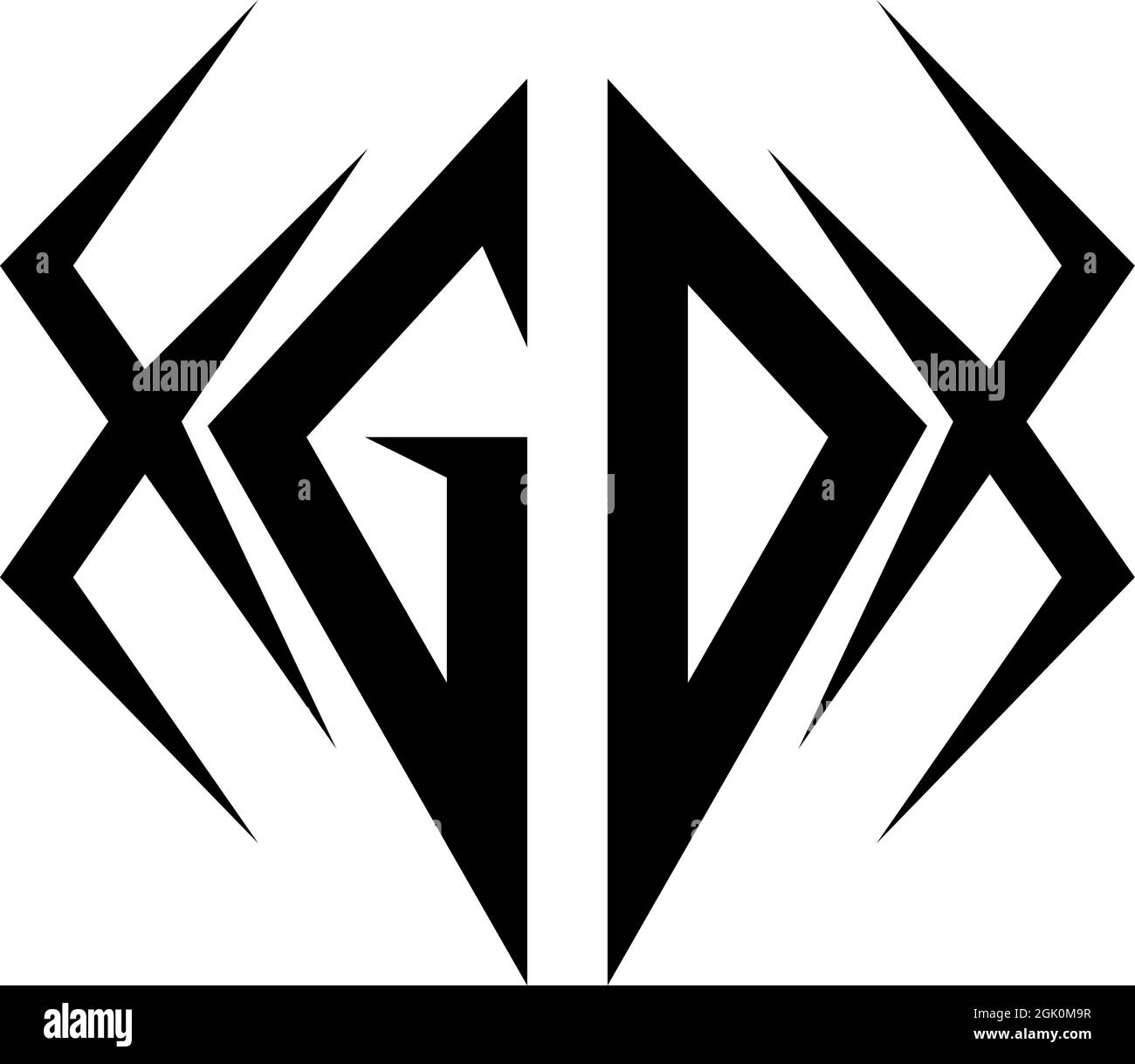 Anfängliches GO-Logo-Design mit Cool-Style und Logo-Business-Branding. Stock Vektor