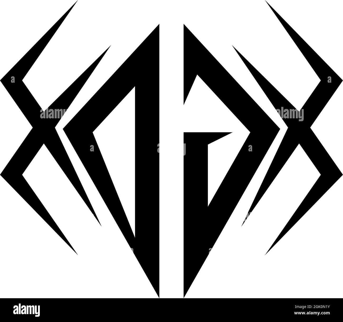 Anfängliches DG-Logo-Design mit Cool-Style und Logo-Business-Branding. Stock Vektor