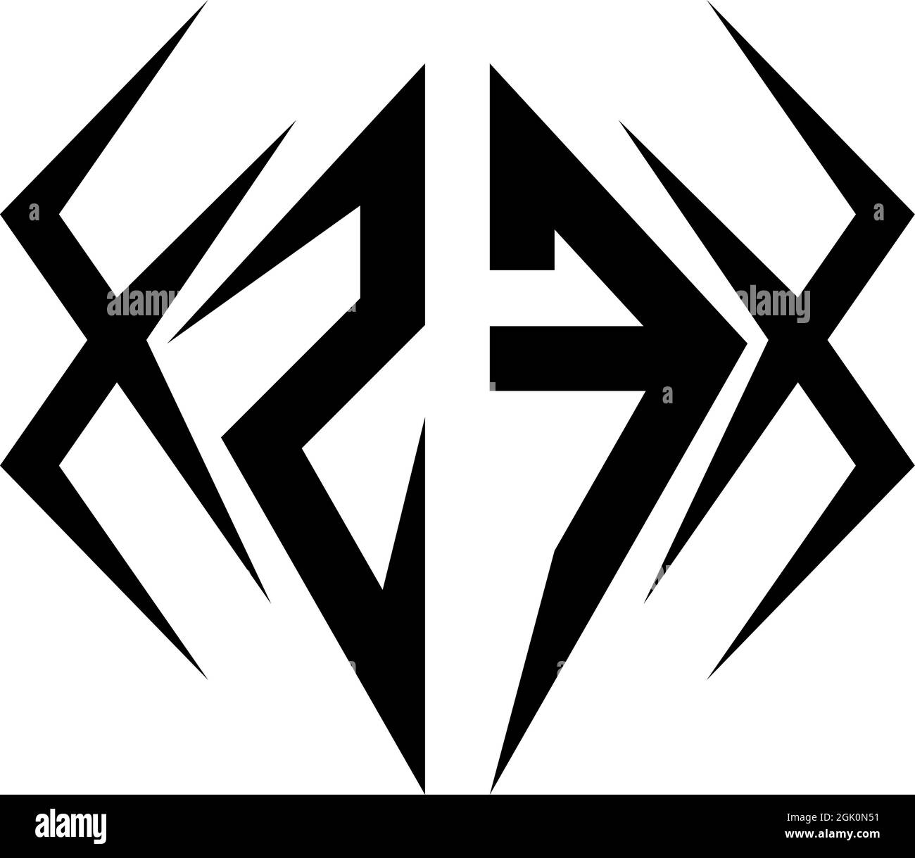 Initial ZF Logo Design mit Cool-Stil, Logo Business Branding. Stock Vektor