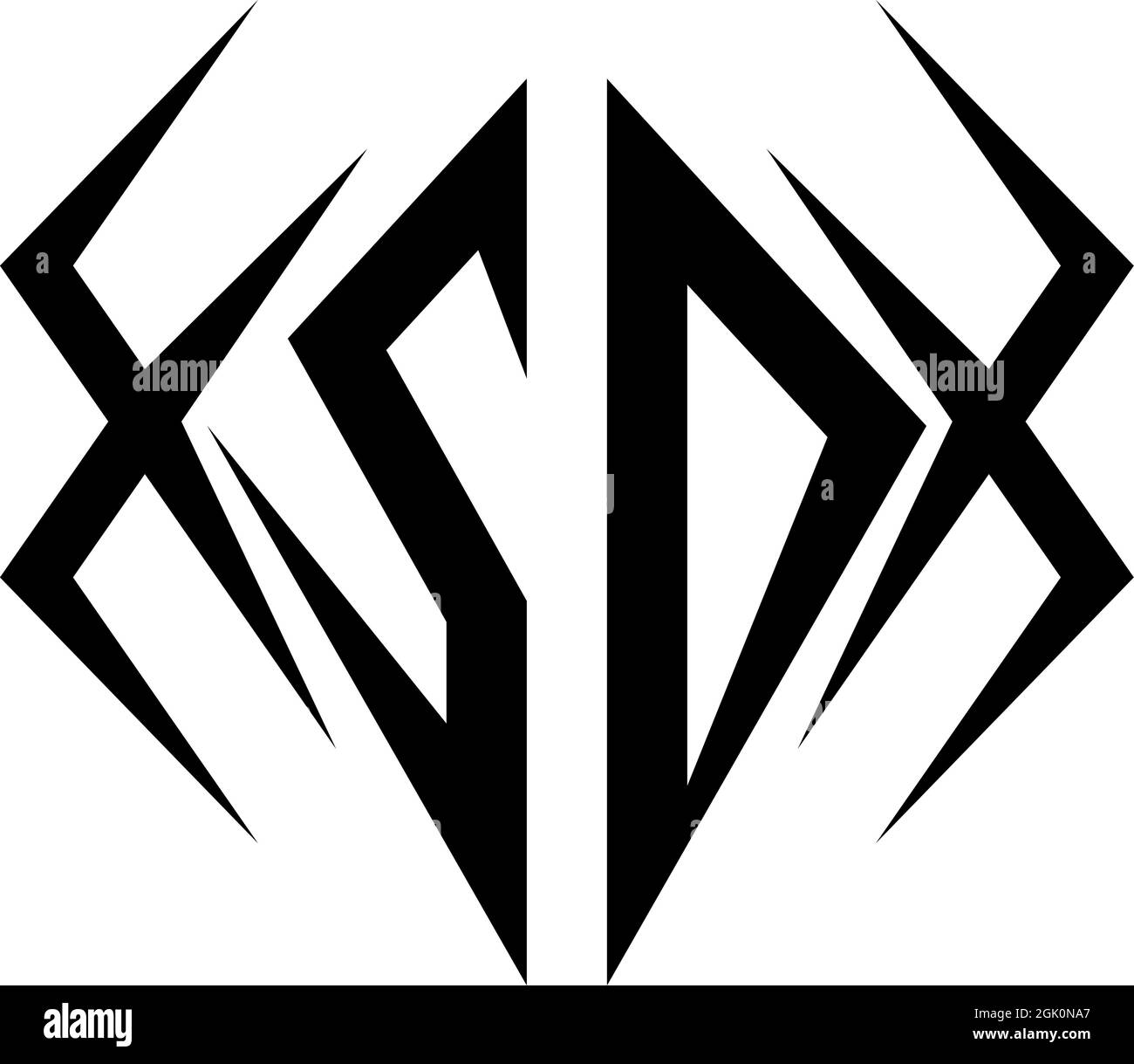 Erstes SD-Logo-Design mit Cool-Style und Logo-Business-Branding. Stock Vektor