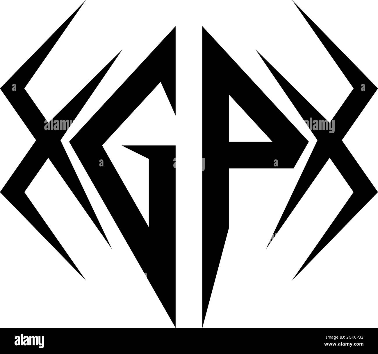 Ursprüngliches GP-Logo-Design mit Cool-Style, Logo-Business-Branding. Stock Vektor