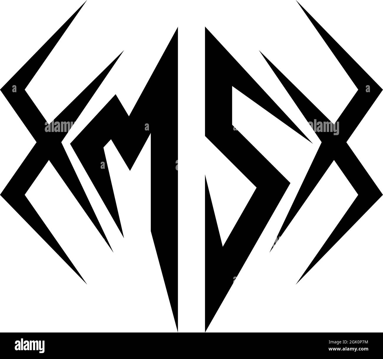 Erstes MS-Logo-Design mit Cool-Style und Logo-Branding für Unternehmen. Stock Vektor