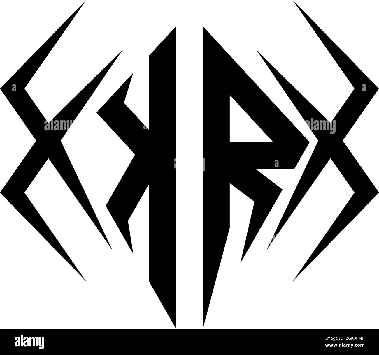 Ursprüngliches KR-Logo-Design mit Cool-Style und Logo-Business-Branding. Stock Vektor