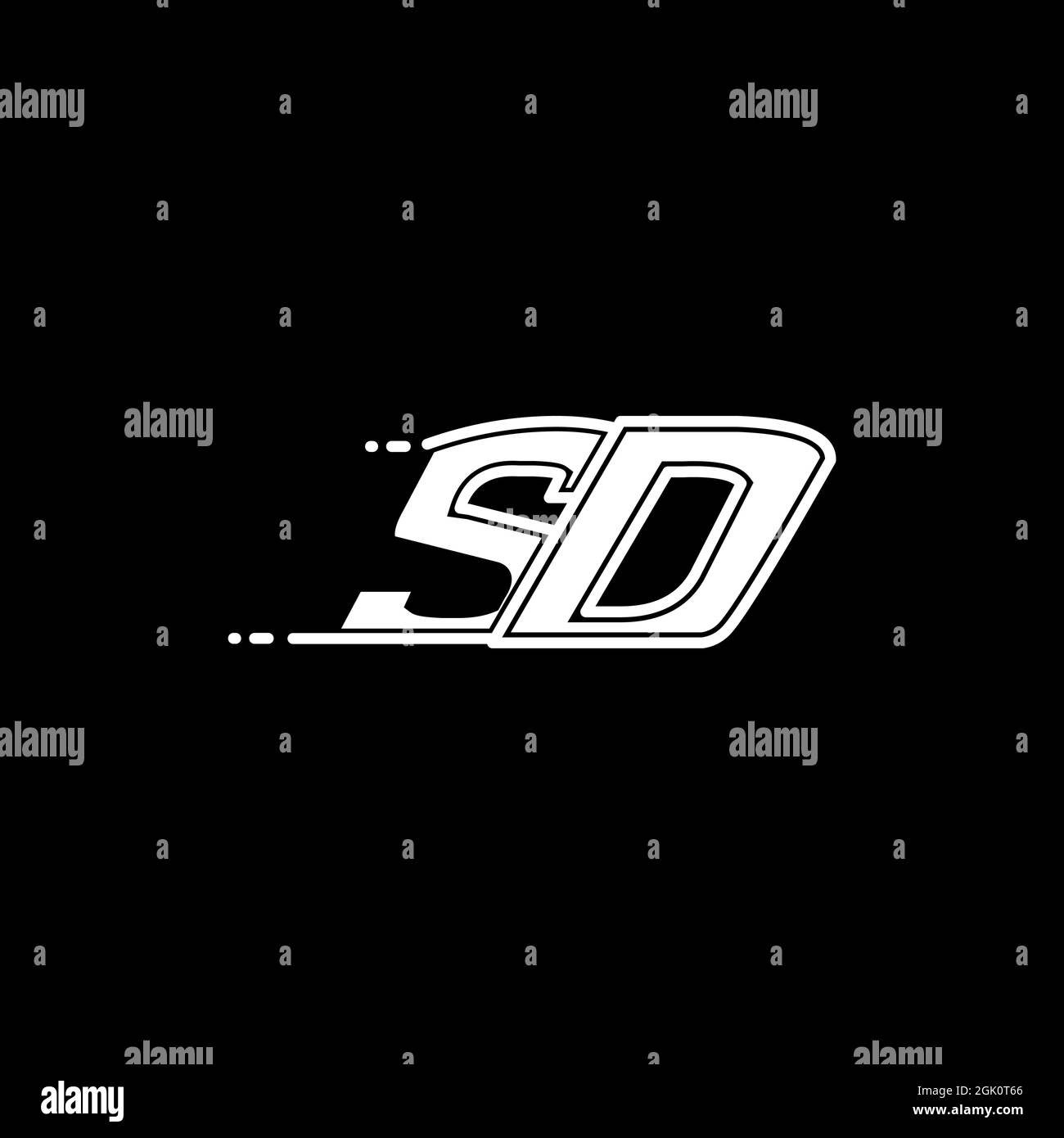 Erstes SD-Logo-Design mit Shape-Stil, Logo-Business-Branding. Stock Vektor