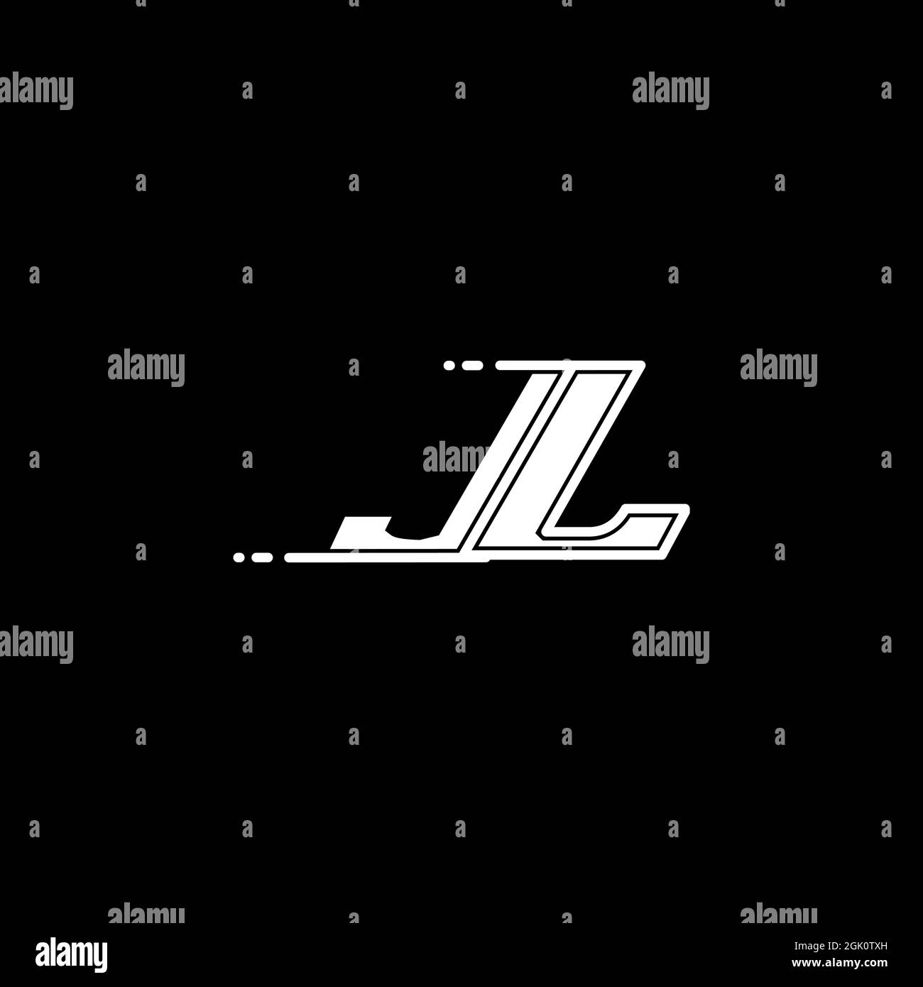 Erstes JL-Logo-Design mit Shape-Stil, Logo-Business-Branding. Stock Vektor