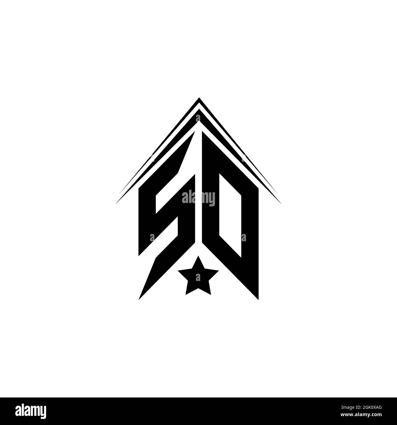 Initial SO, SD-Logo-Design mit Shape-Stil, Logo-Business-Branding. Stock Vektor