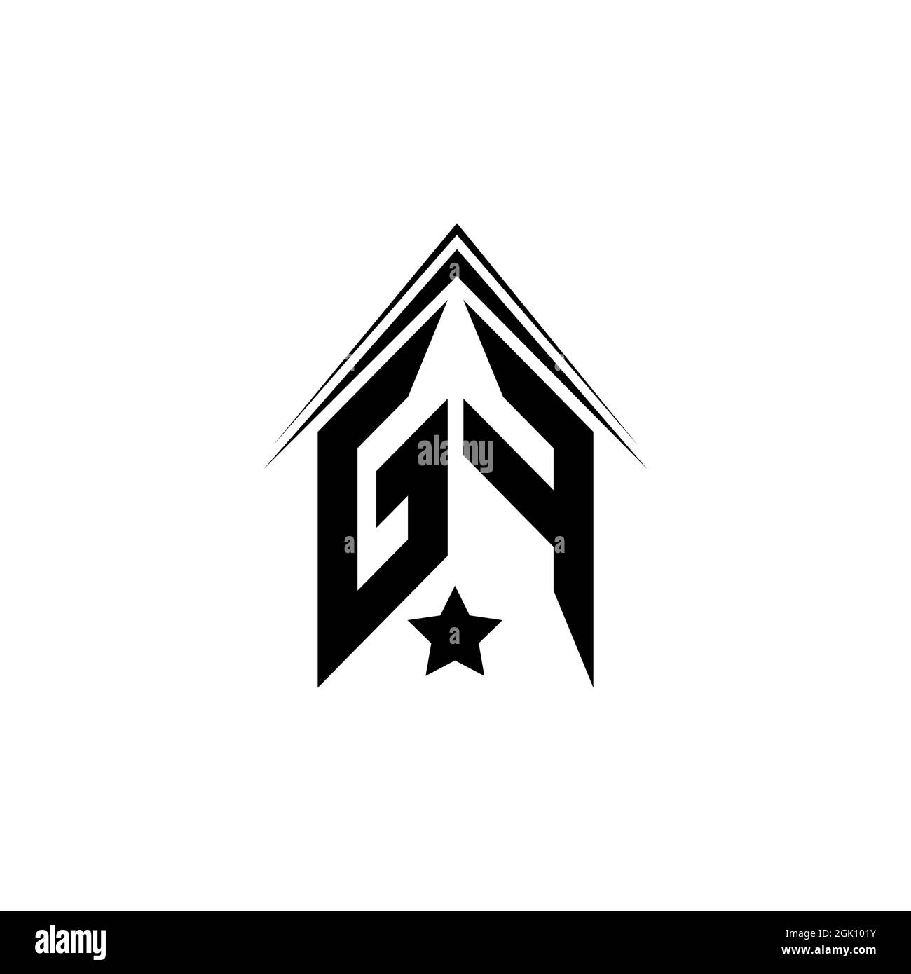 Anfängliches GF Logo Design mit Shape Style, Logo Business Branding. Stock Vektor