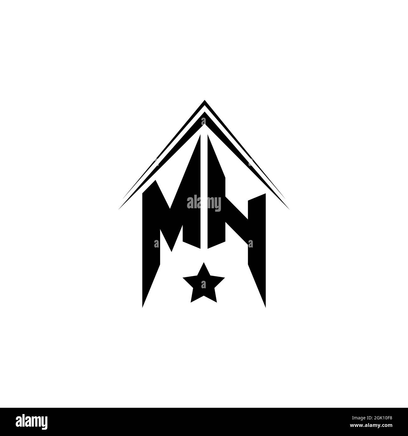 Erstes MH-Logo-Design mit Shape-Stil, Logo-Business-Branding. Stock Vektor