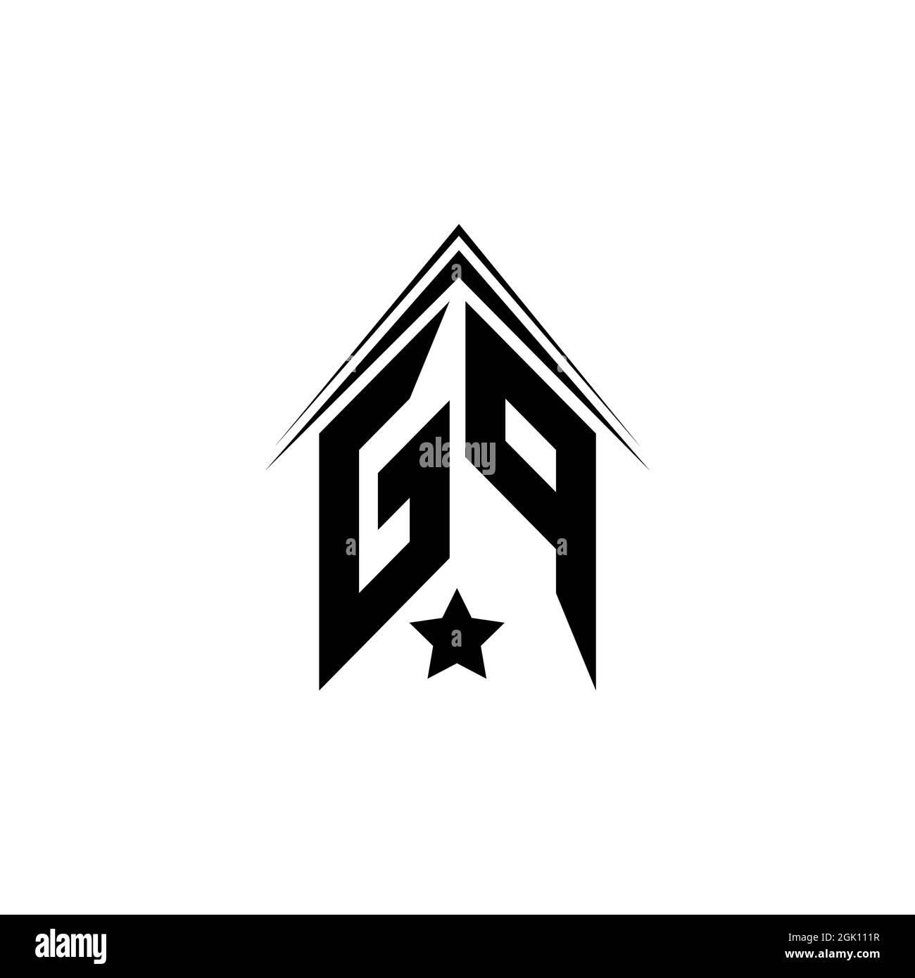 Ursprüngliches GP-Logo-Design mit Shape-Stil, Logo-Business-Branding. Stock Vektor